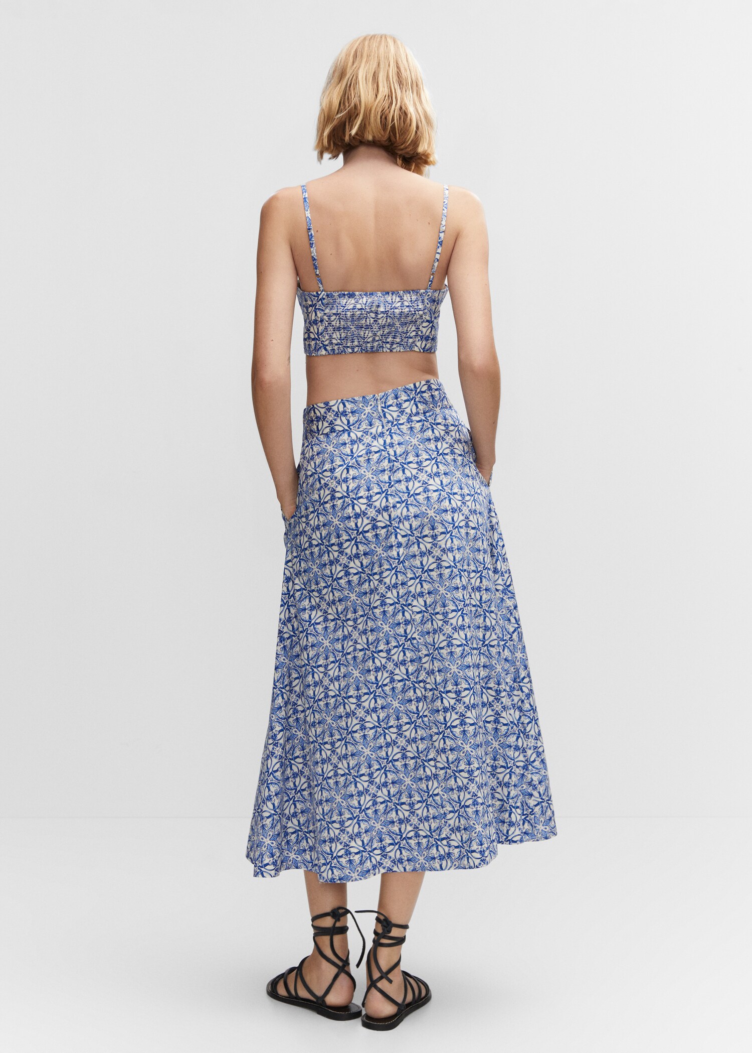 Printed midi skirt - Reverse of the article