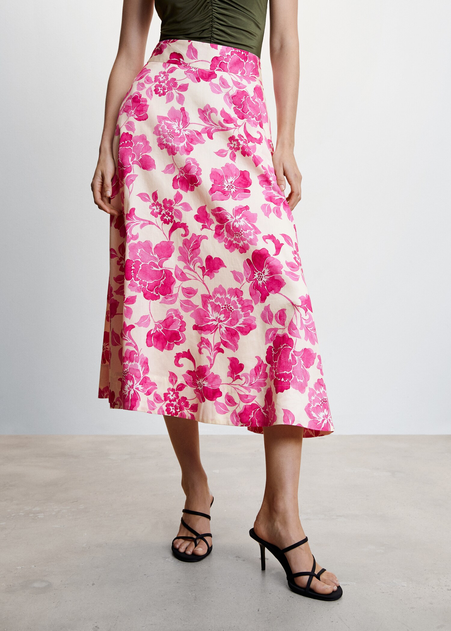 Printed midi skirt - Medium plane