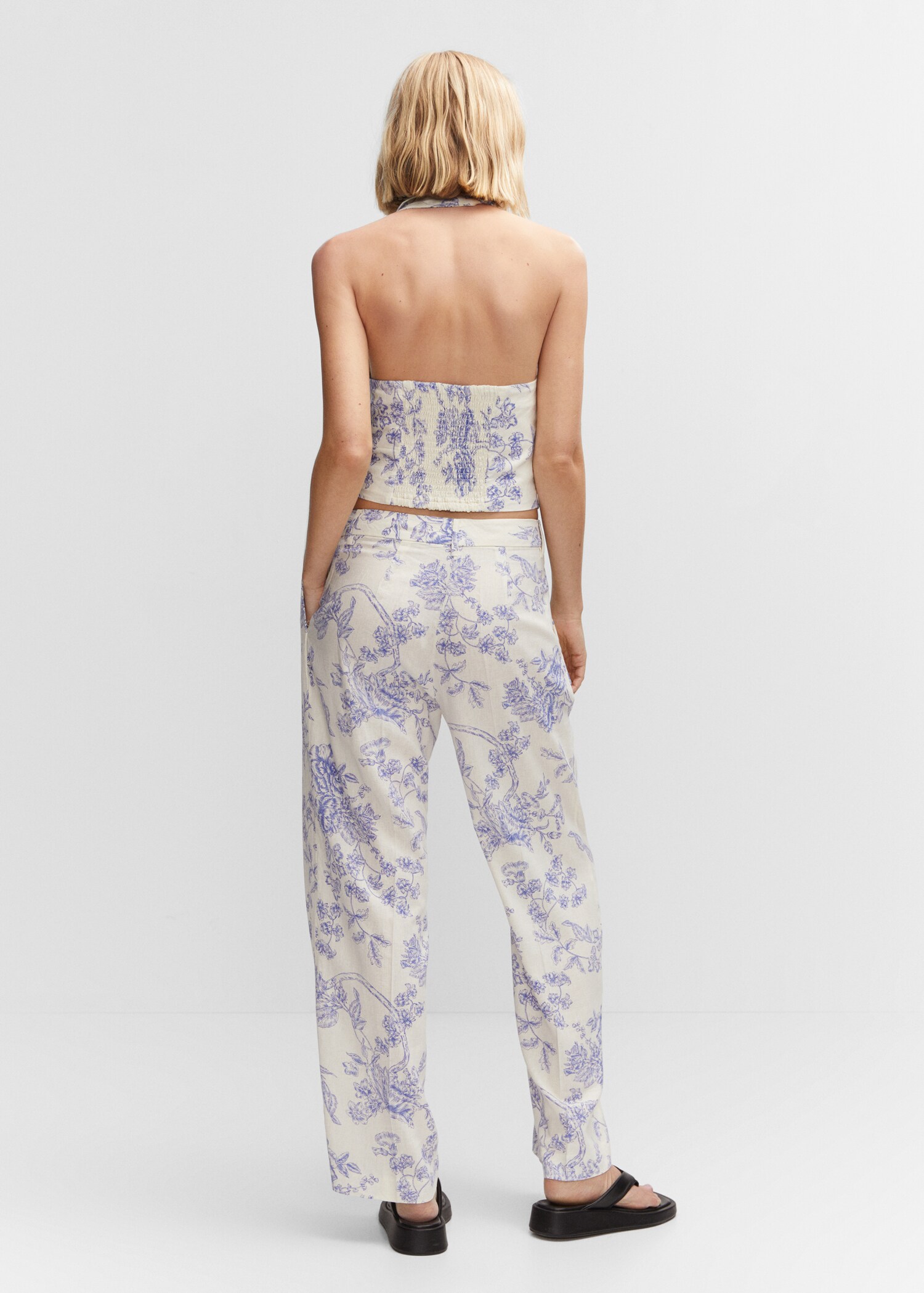 Pantalon lin imprimé - Verso de l’article