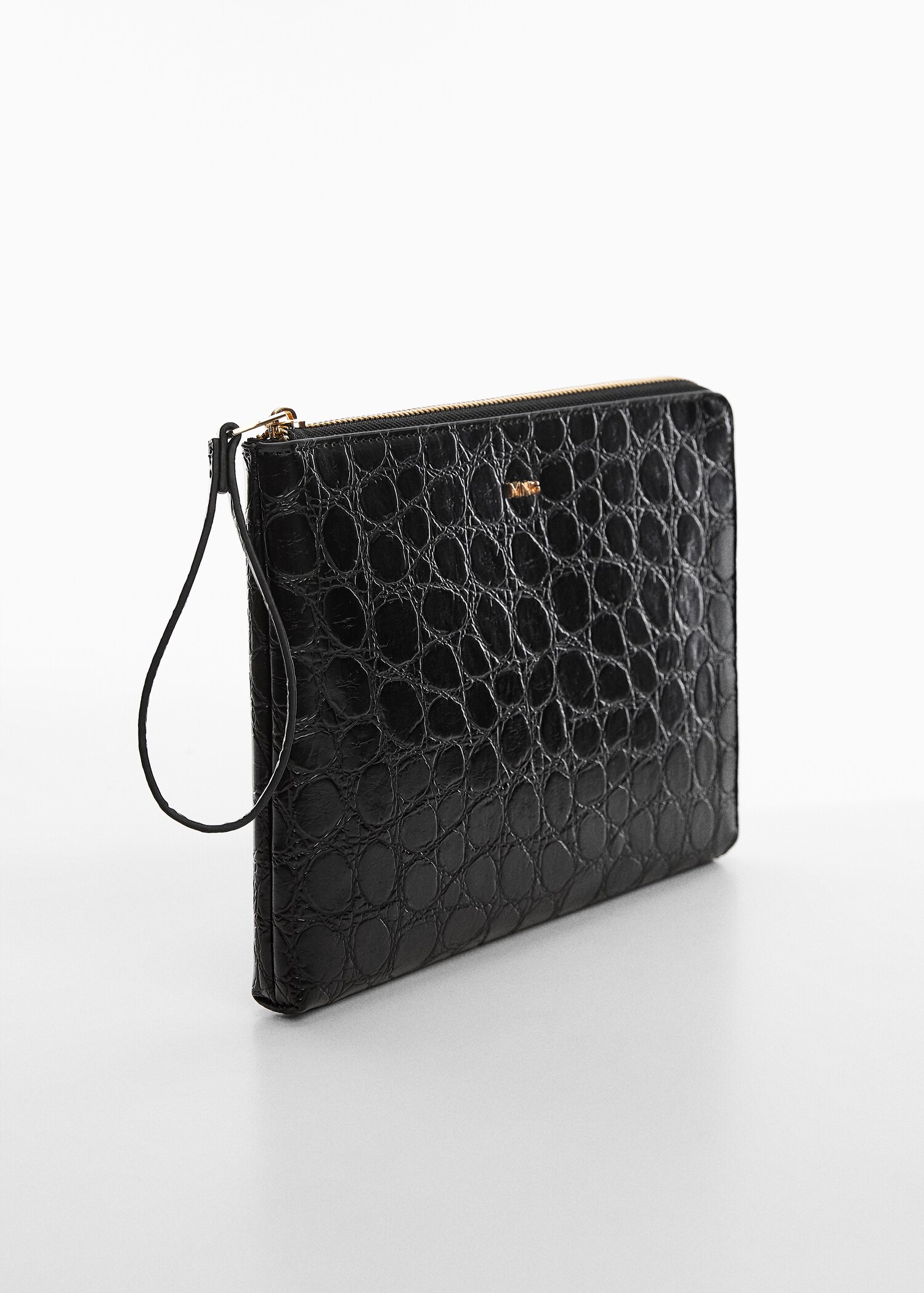 Croc-effect cosmetic bag - Medium plane