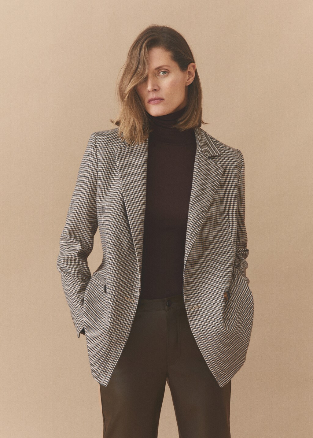 Wrap check suit jacket - Women | MANGO China