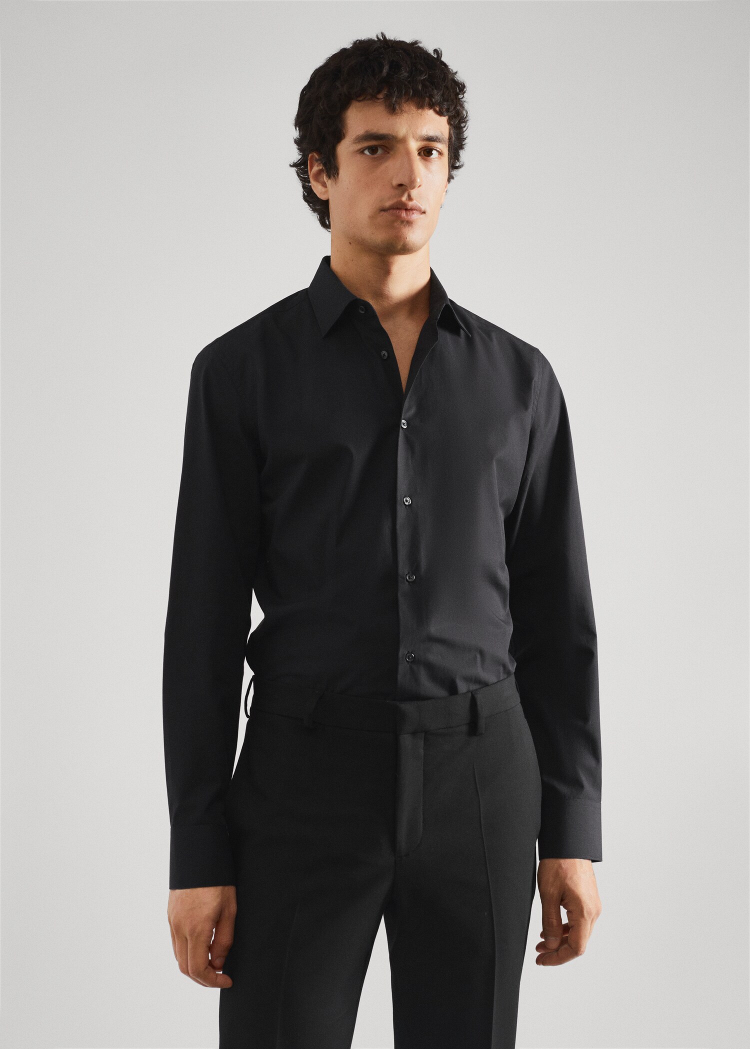 Slim fit pamut öltönying - Felezősík