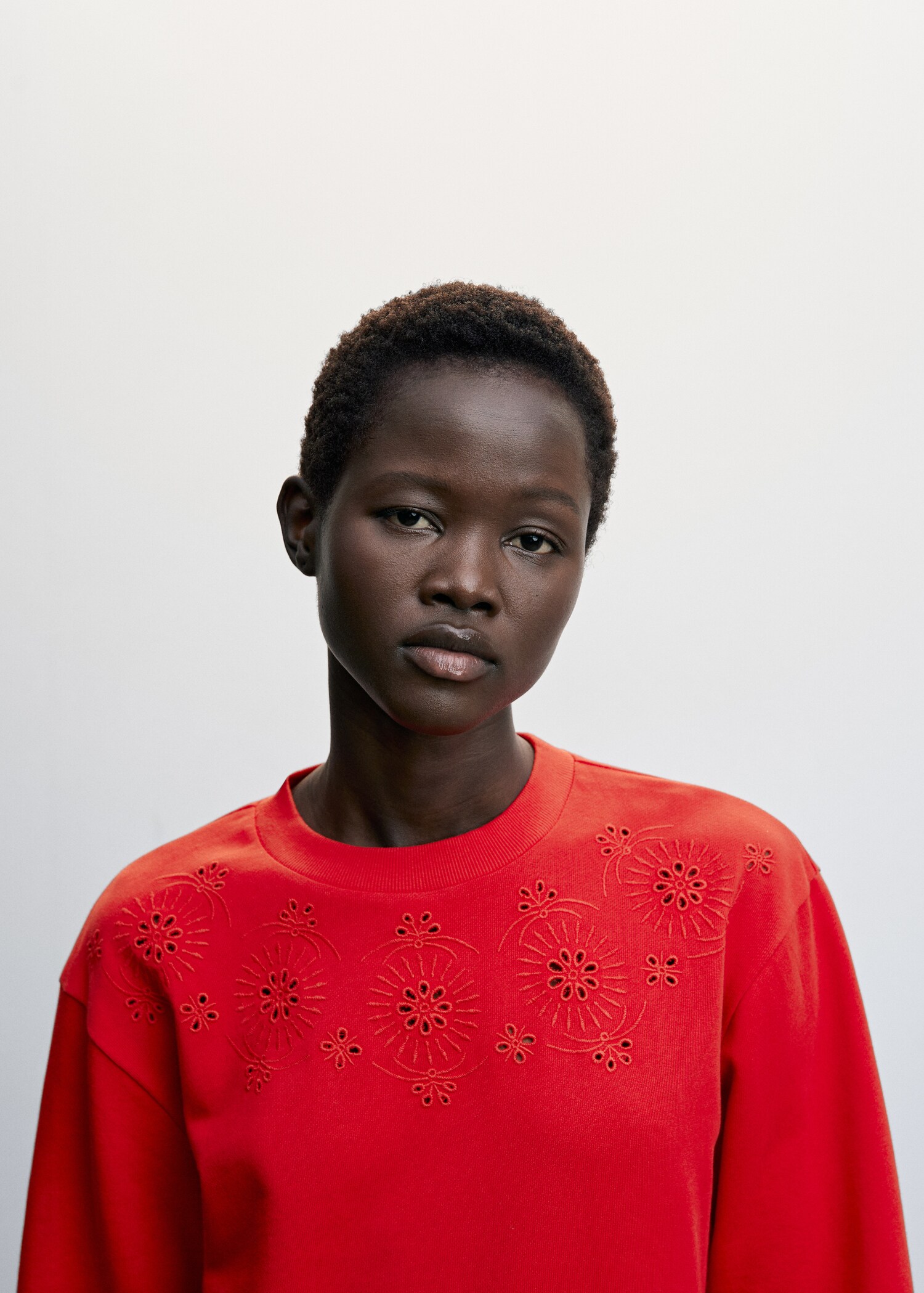 Brodert sweatshirt i bomull - Artikkeldetalj 1