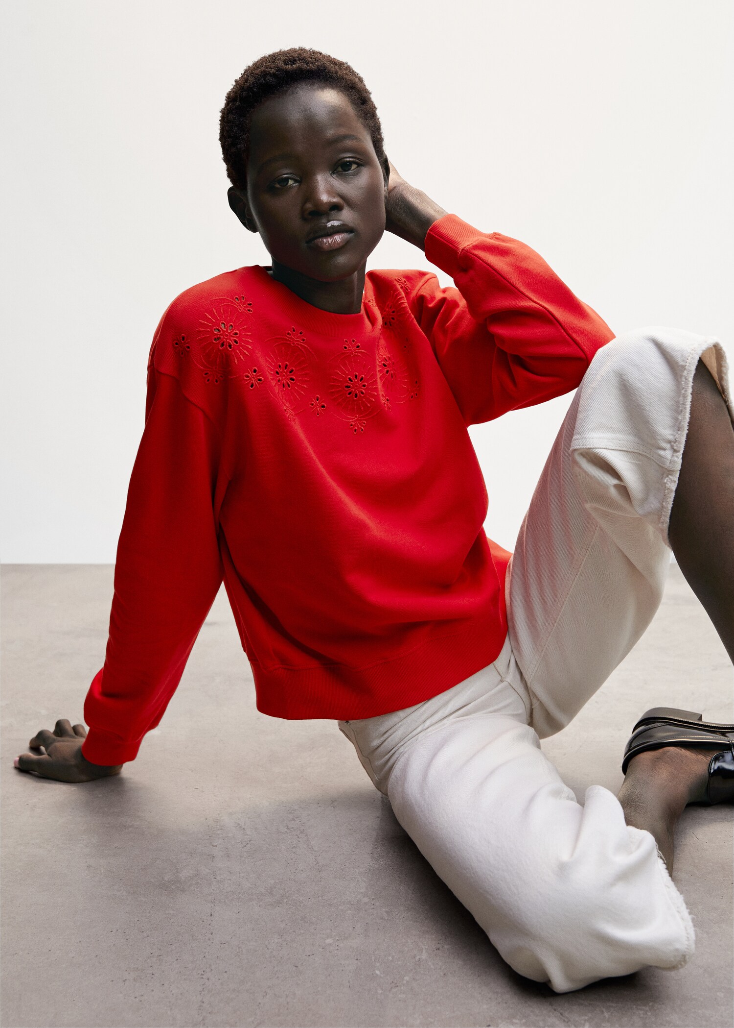 Brodert sweatshirt i bomull - Artikkeldetalj 6
