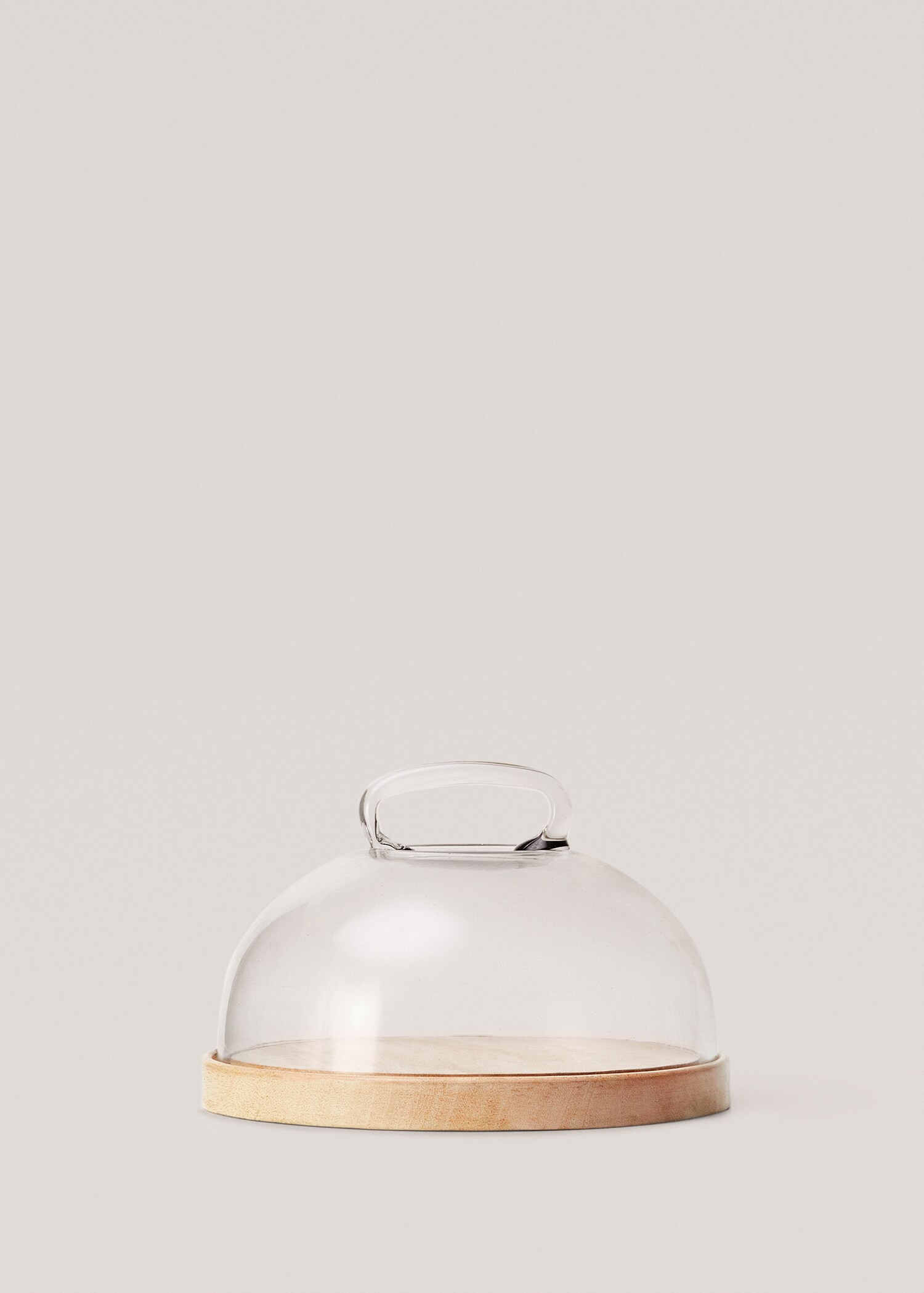 Glass and wood cake dish - Article without model