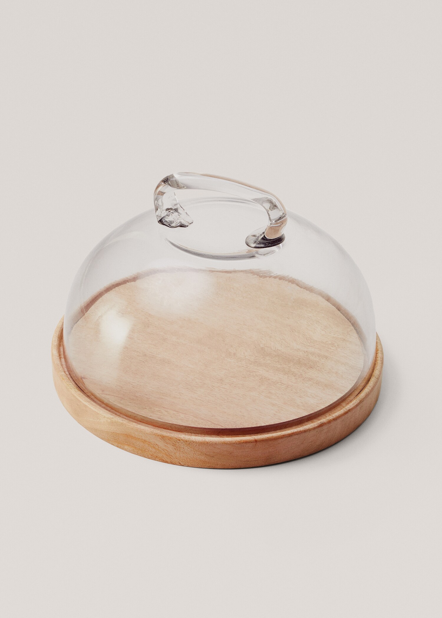 Glass and wood cake dish - Details of the article 1