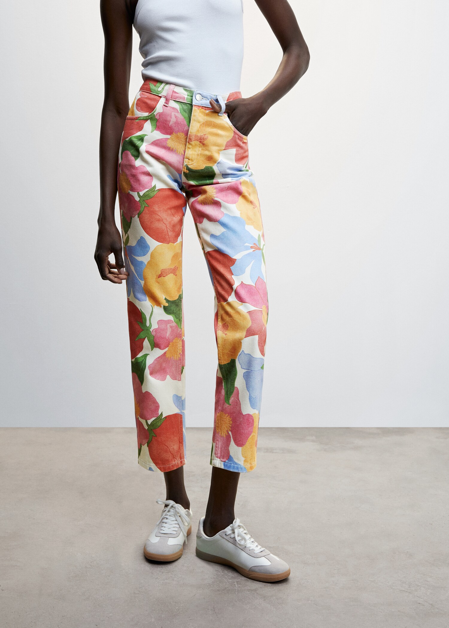 Flowers cotton trousers - Medium plane