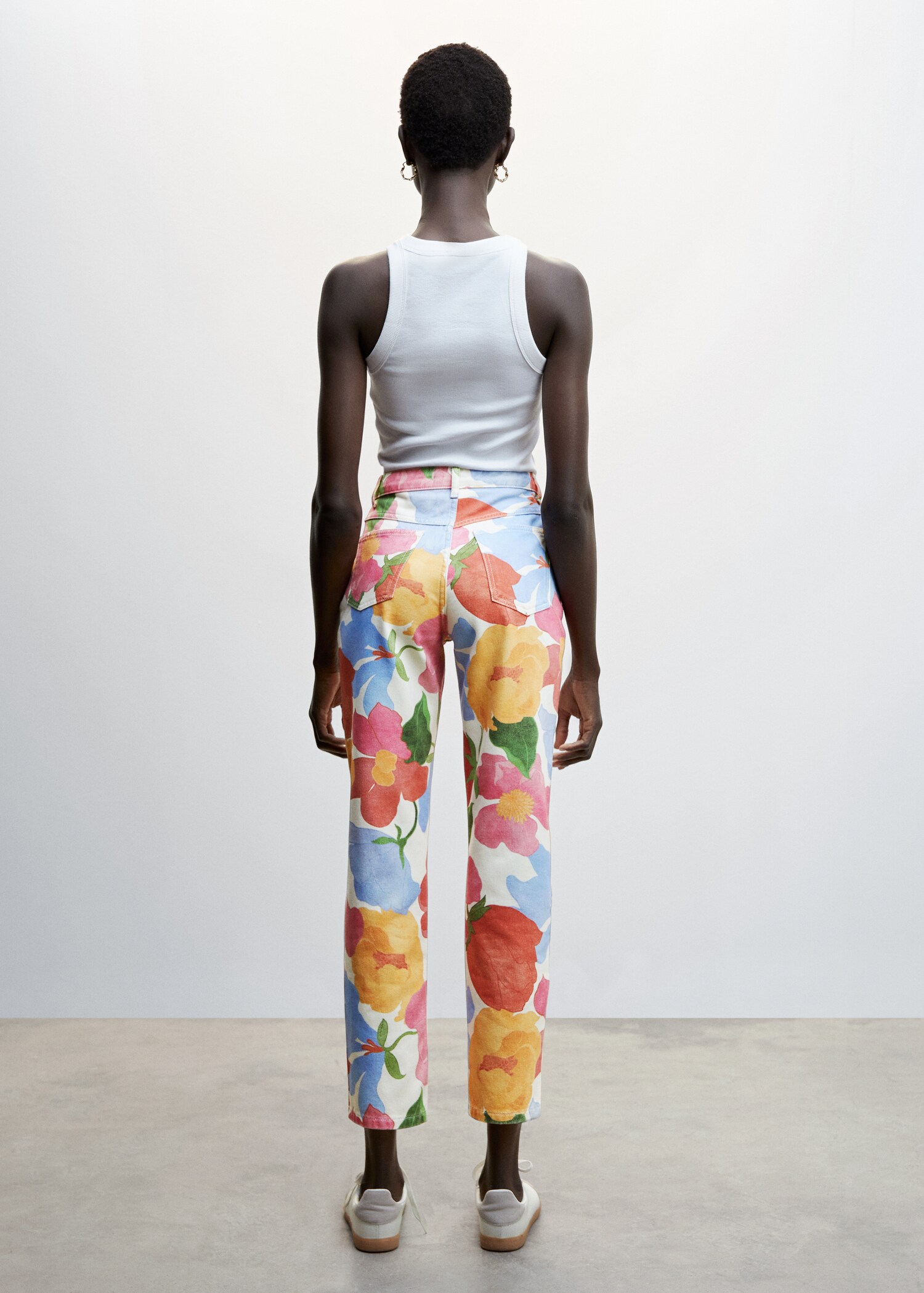 Flowers cotton trousers - Reverse of the article