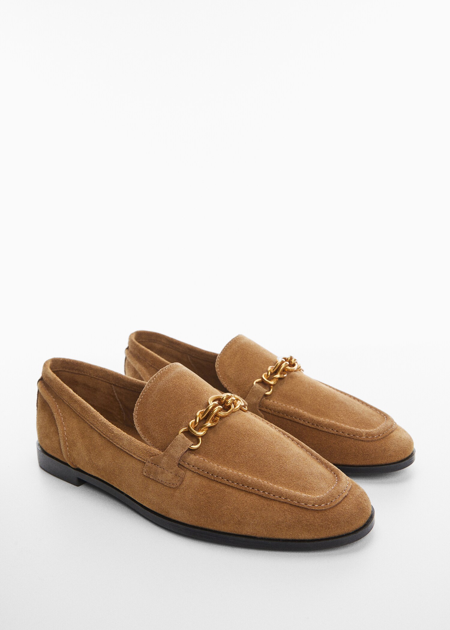 Mocassins cuir chaînes - Plan moyen