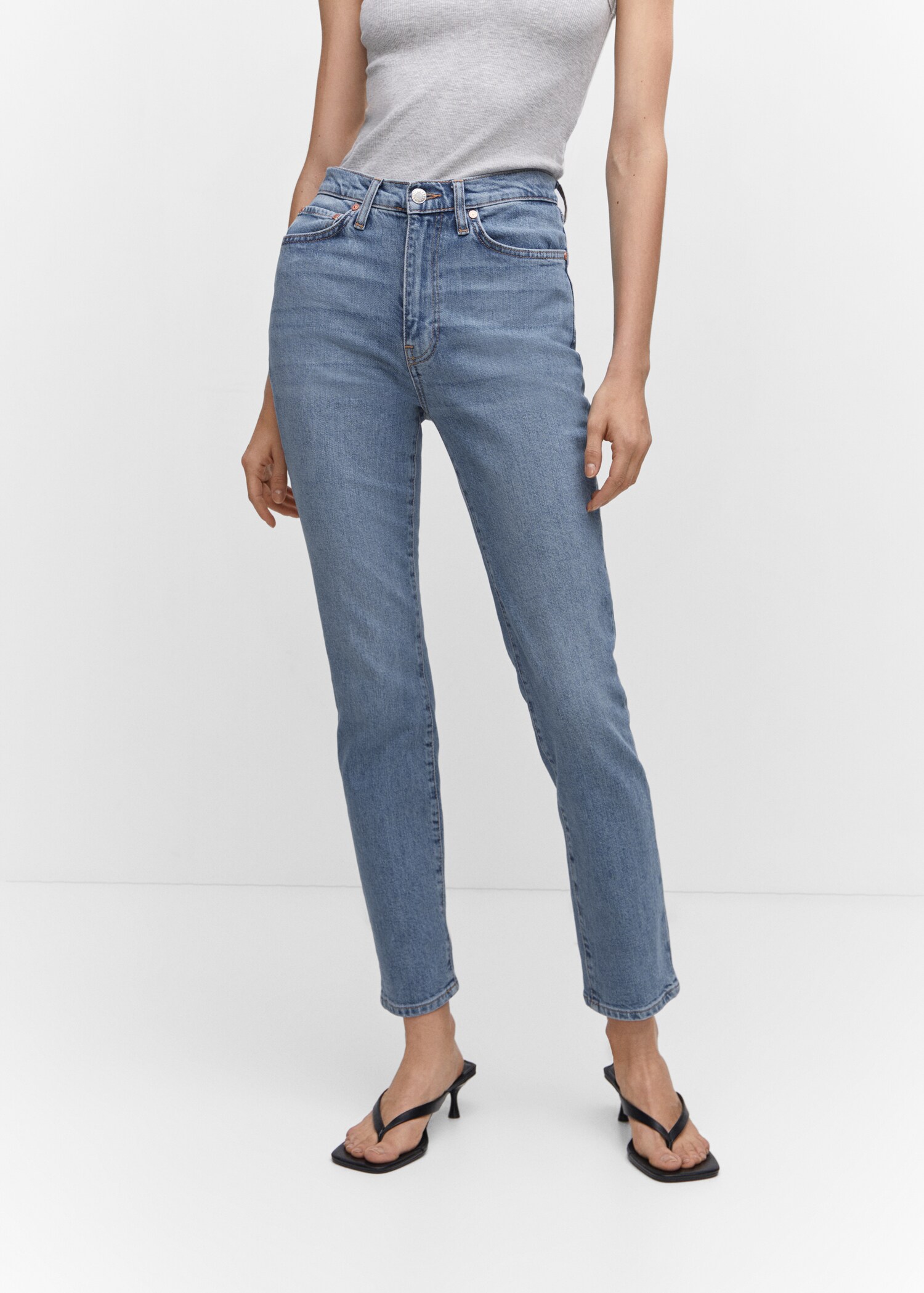 Jeans slim crop - Plano medio