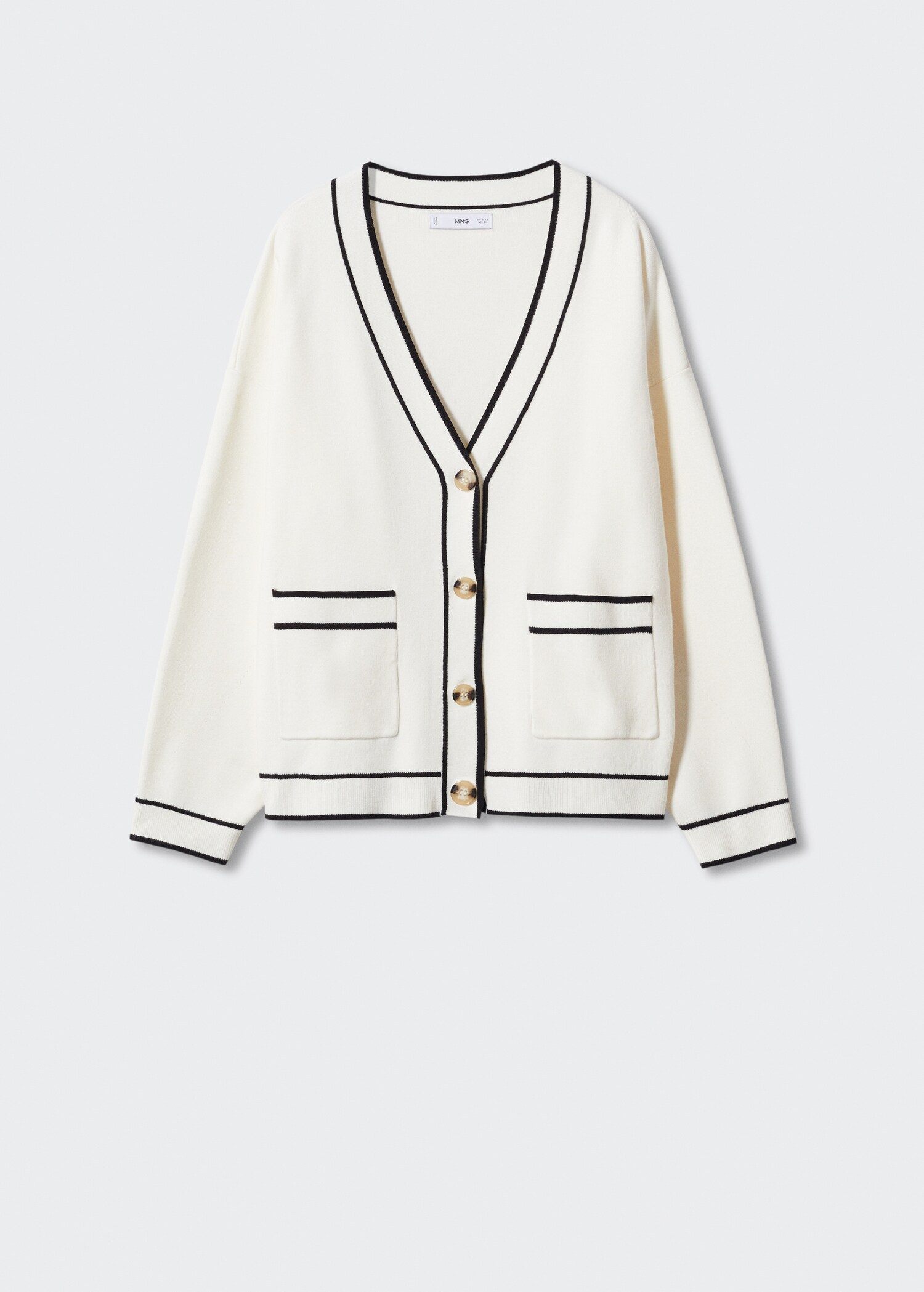 Contrast trims cardigan - Article without model