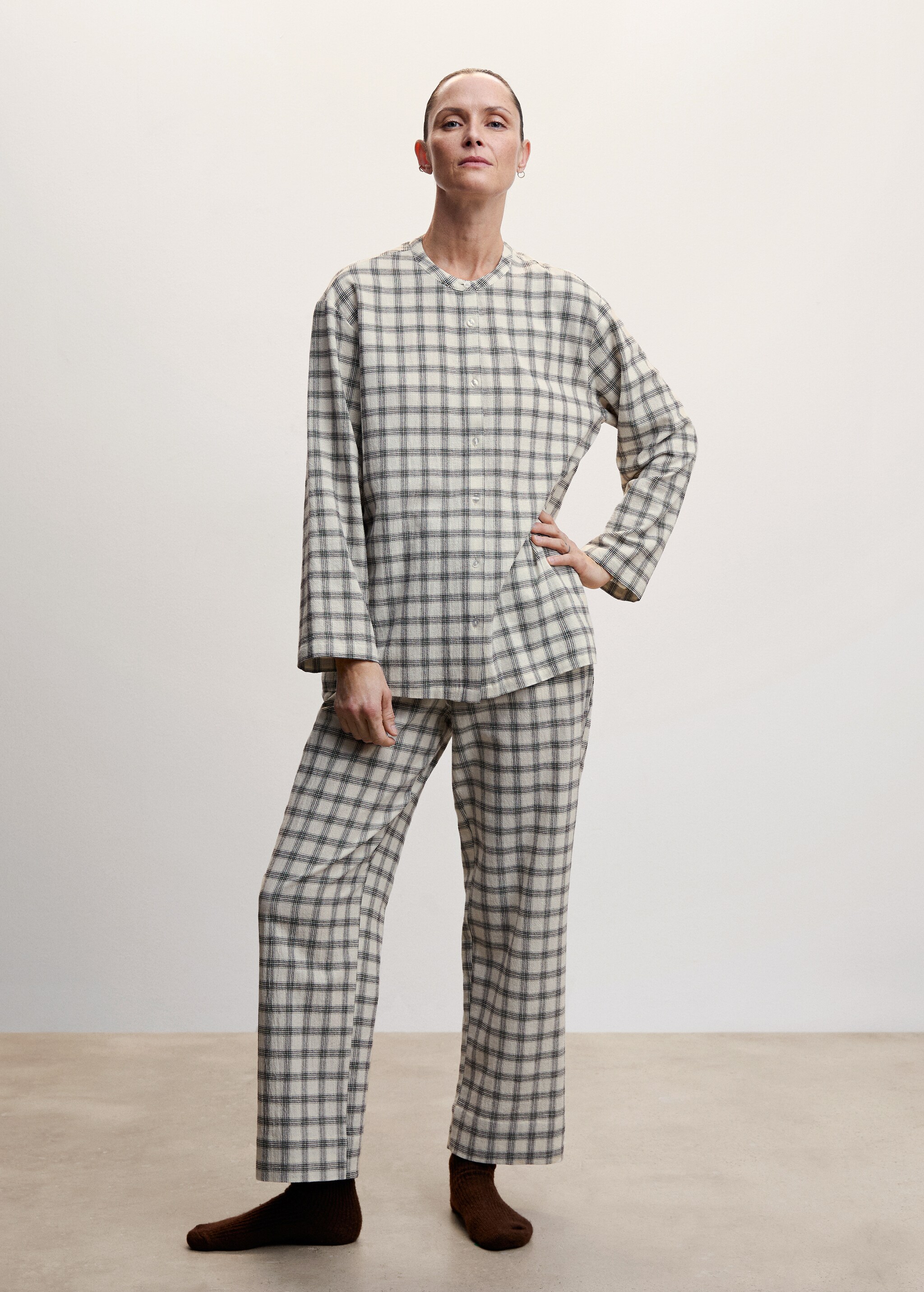Flannel cotton pyjama trousers - Details of the article 9
