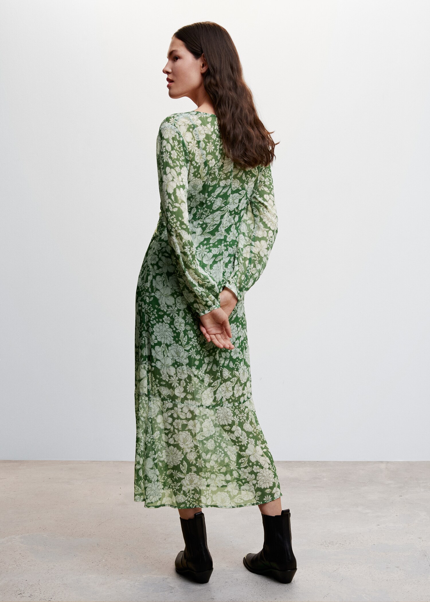 Gemustertes Midi-Kleid - Rückseite des Artikels