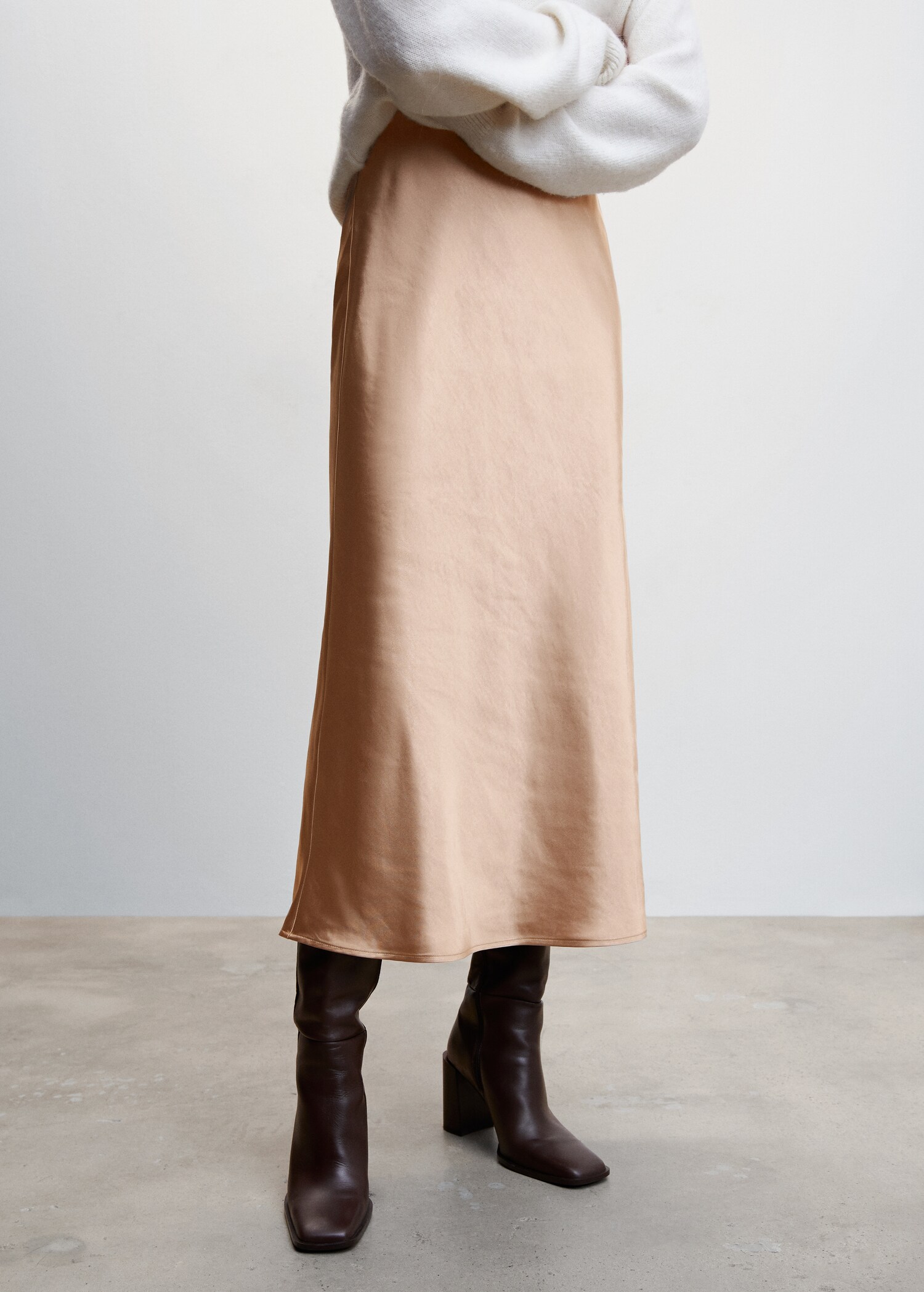 Satin long skirt - Medium plane