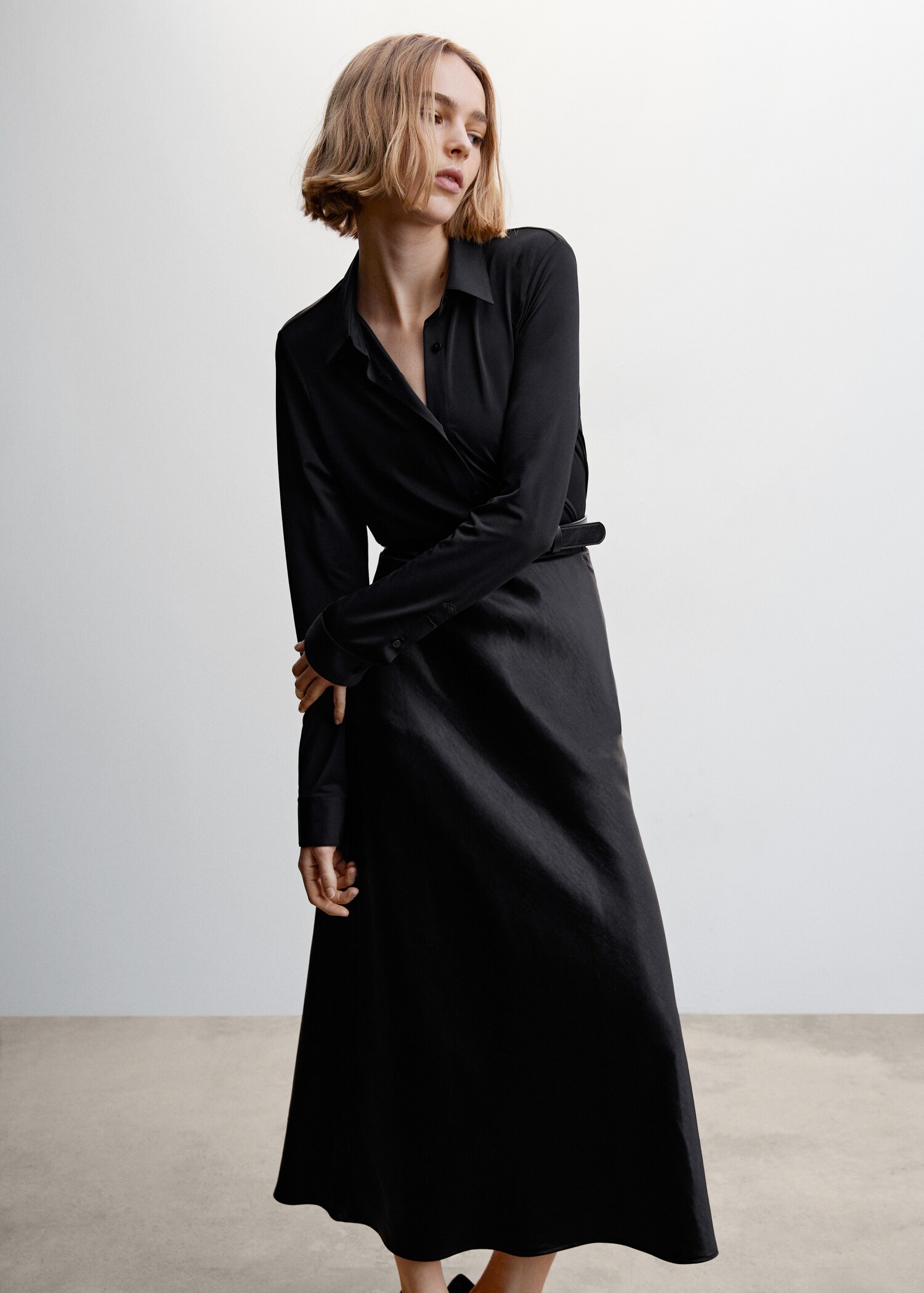 Satin long skirt - Medium plane
