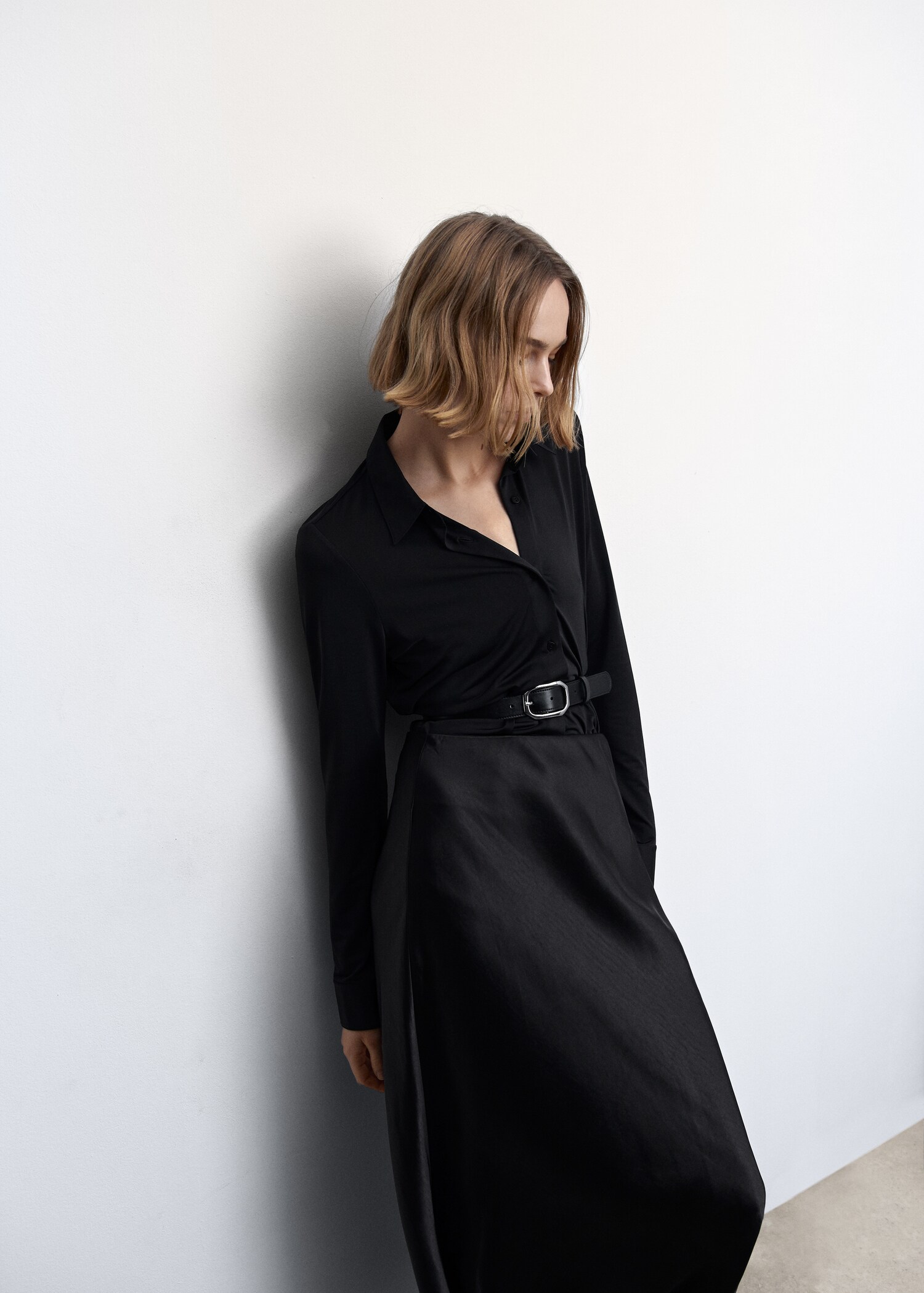 Satin long skirt - Details of the article 1