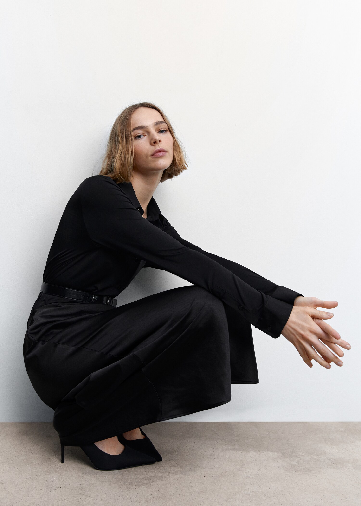 Satin long skirt - Details of the article 2