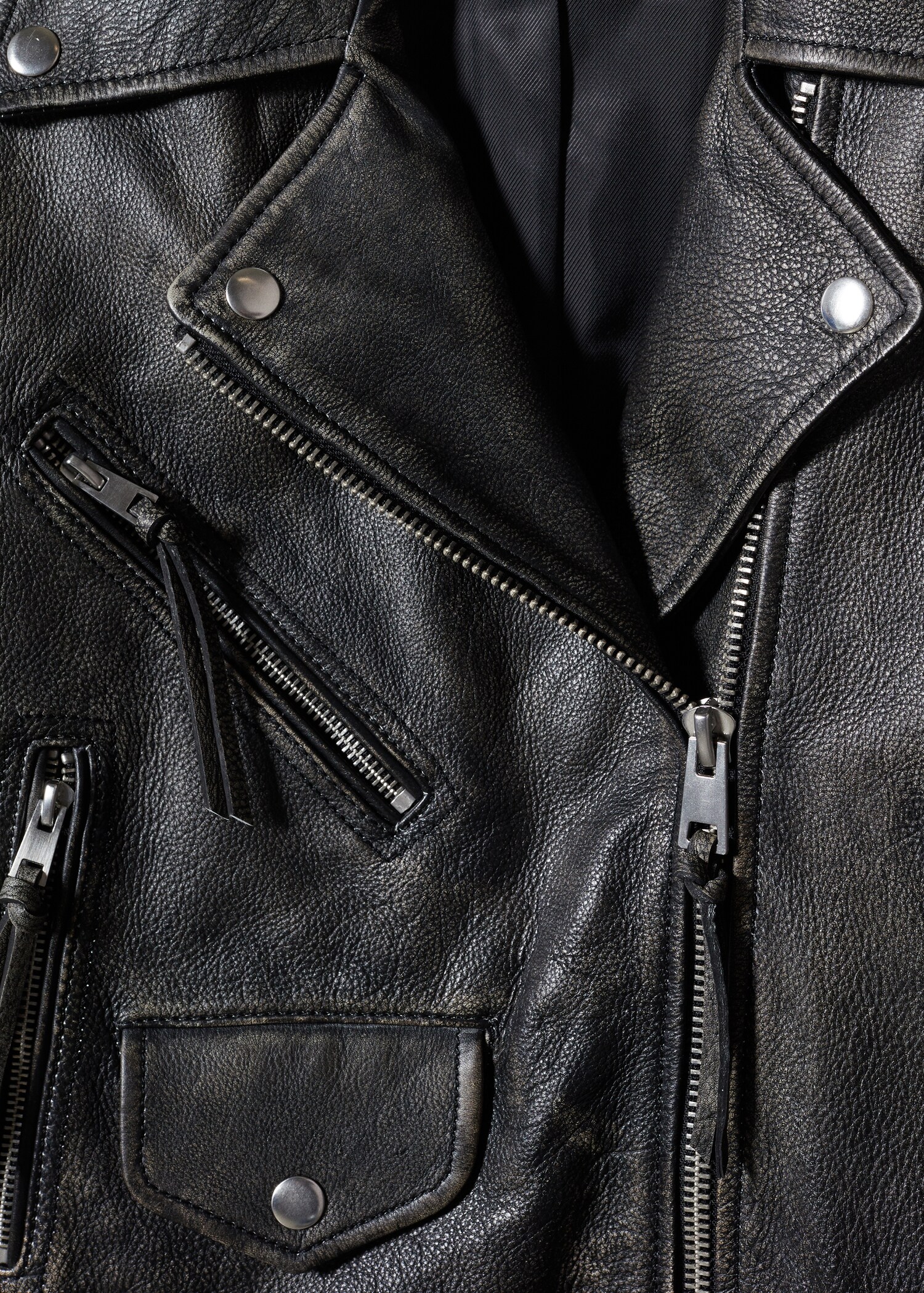Cazadora biker piel oversize - Detalle del artículo 8