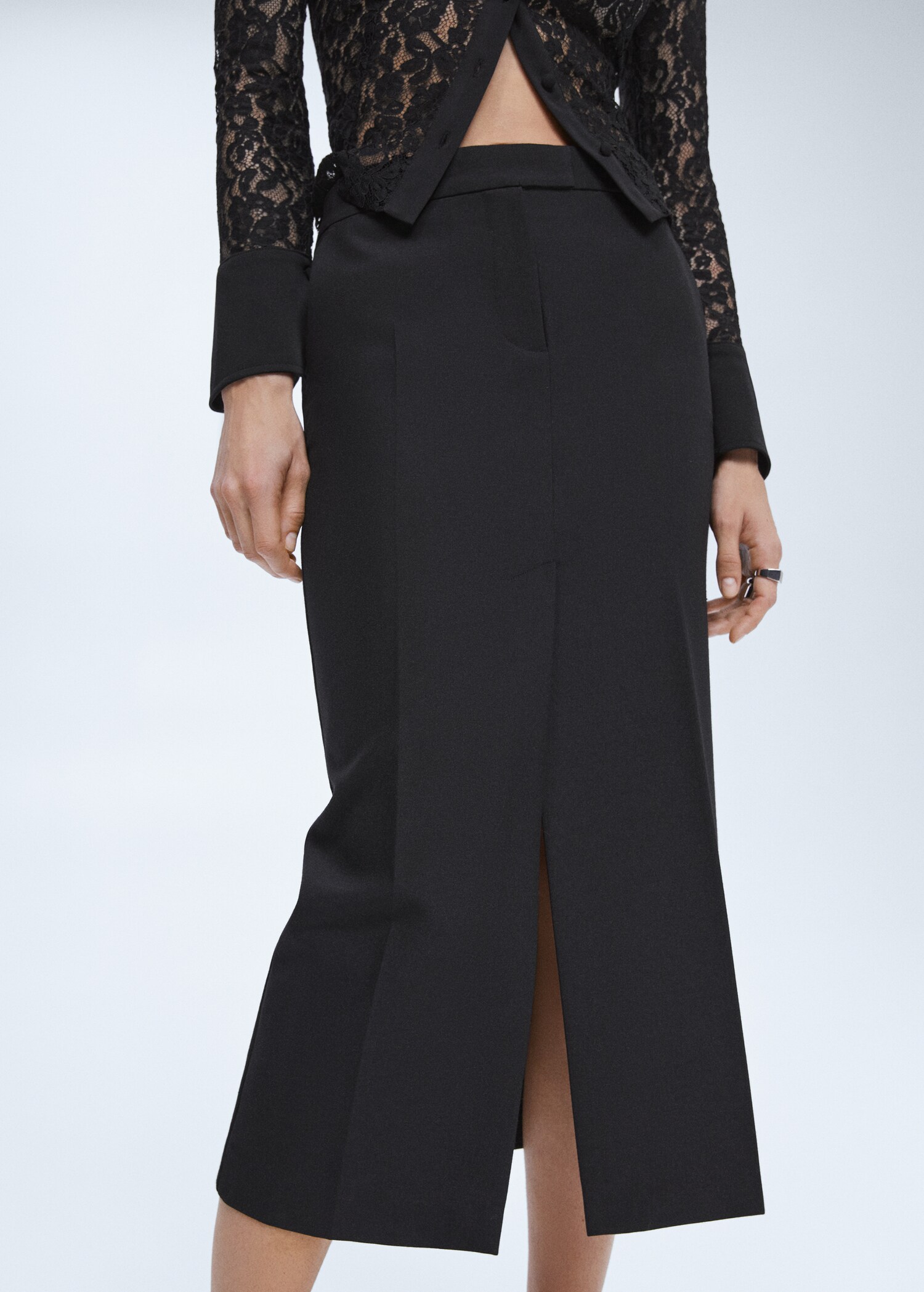 Pencil wool-blend skirt - Details of the article 6