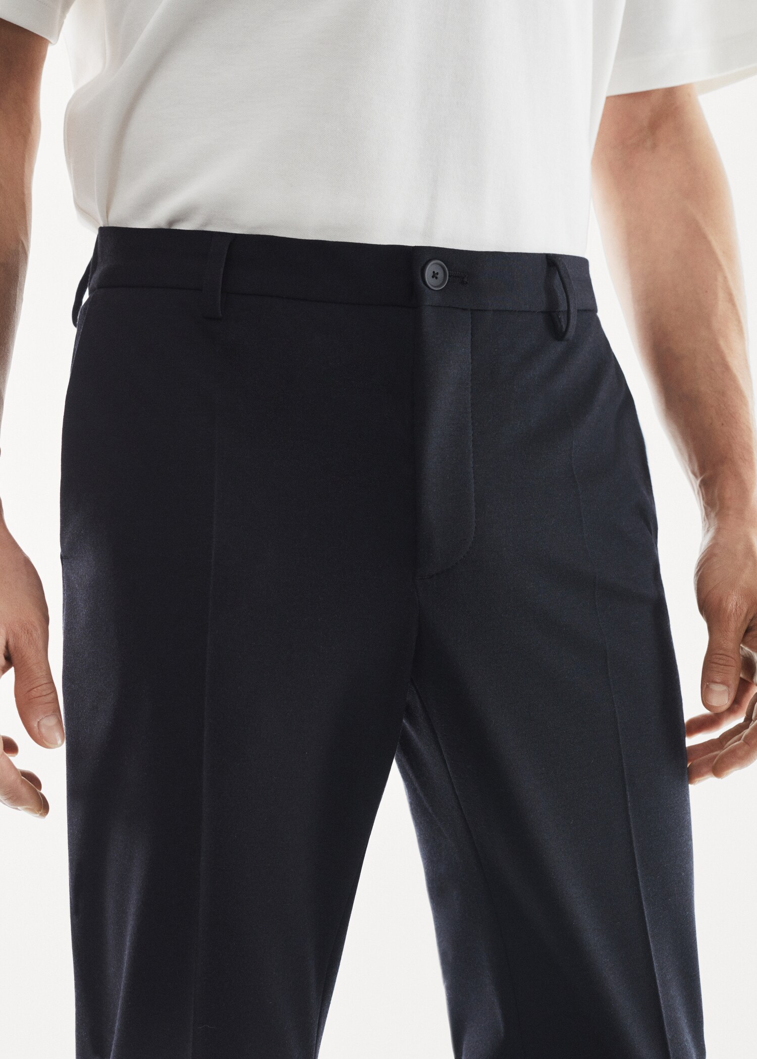 Textured slim fit suit pants - Details of the article 1