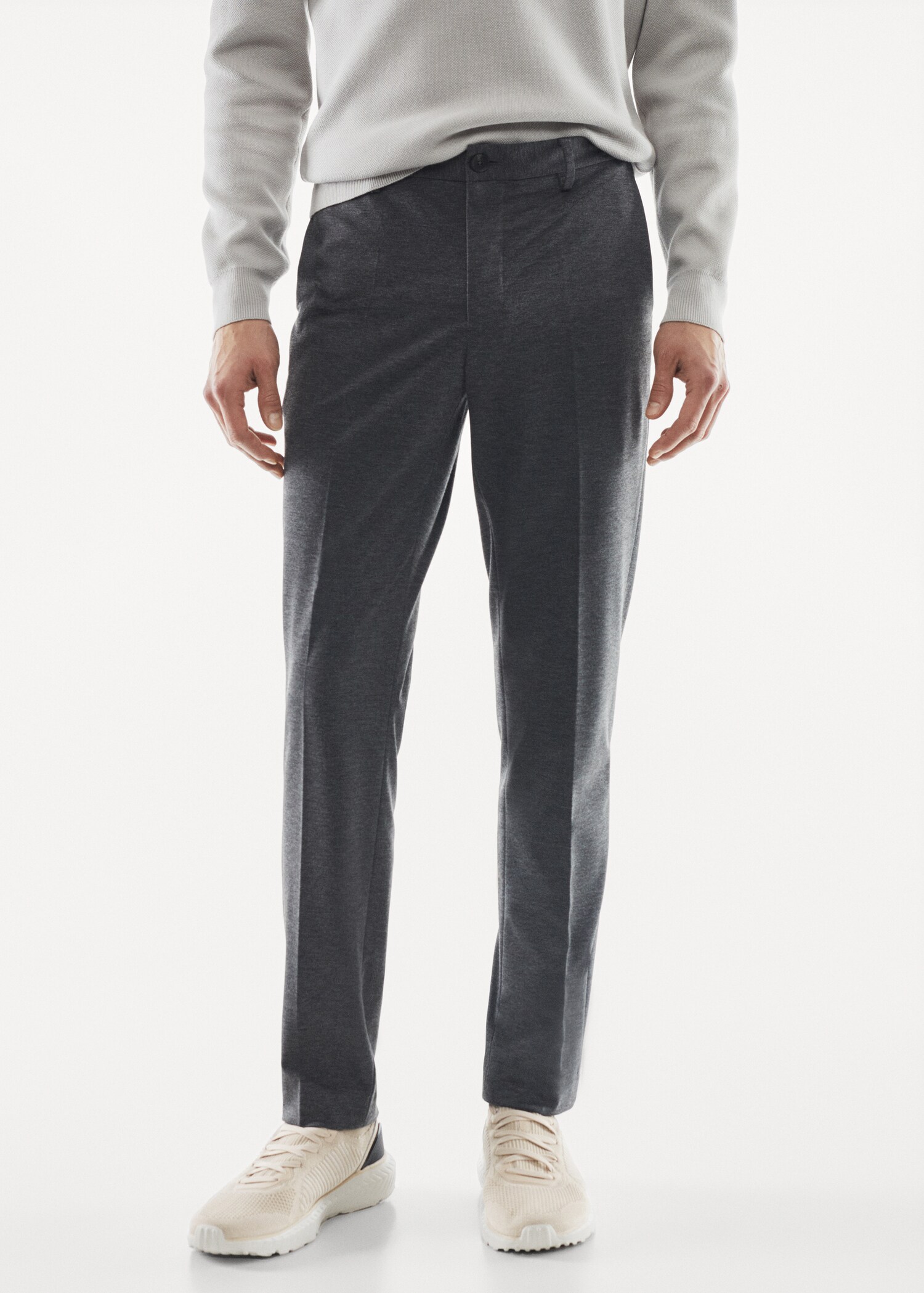 Pantalon costume slim fit texturé - Plan moyen