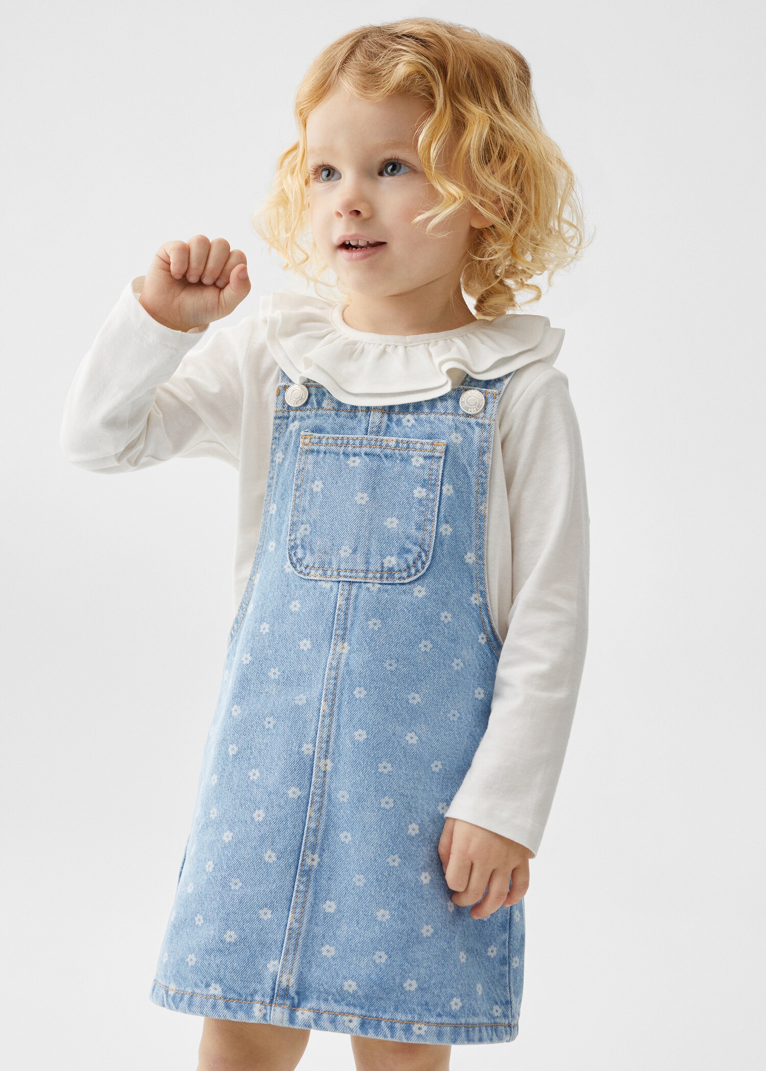 Printed denim overalls - Medium plane