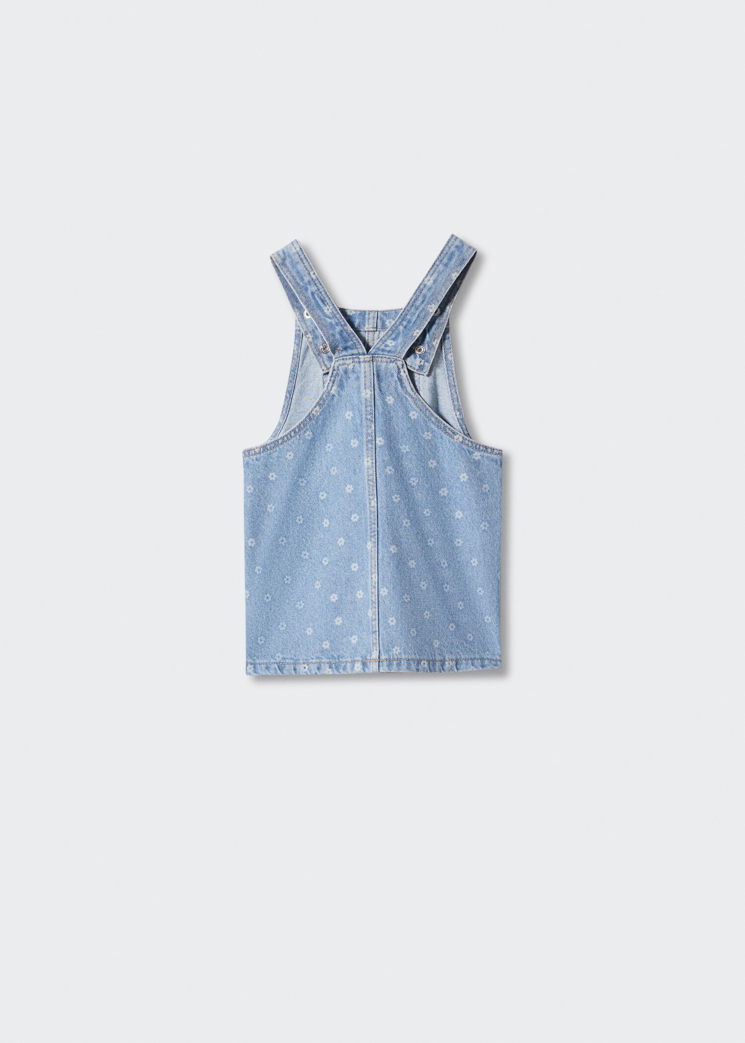 Printed denim overalls - Reverse of the article
