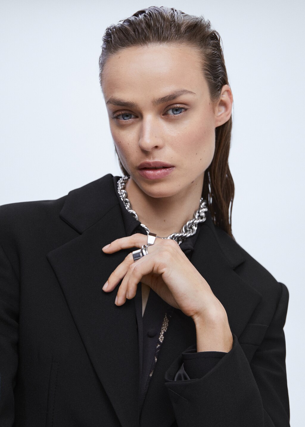 Lapels structured coat - Women | MANGO China