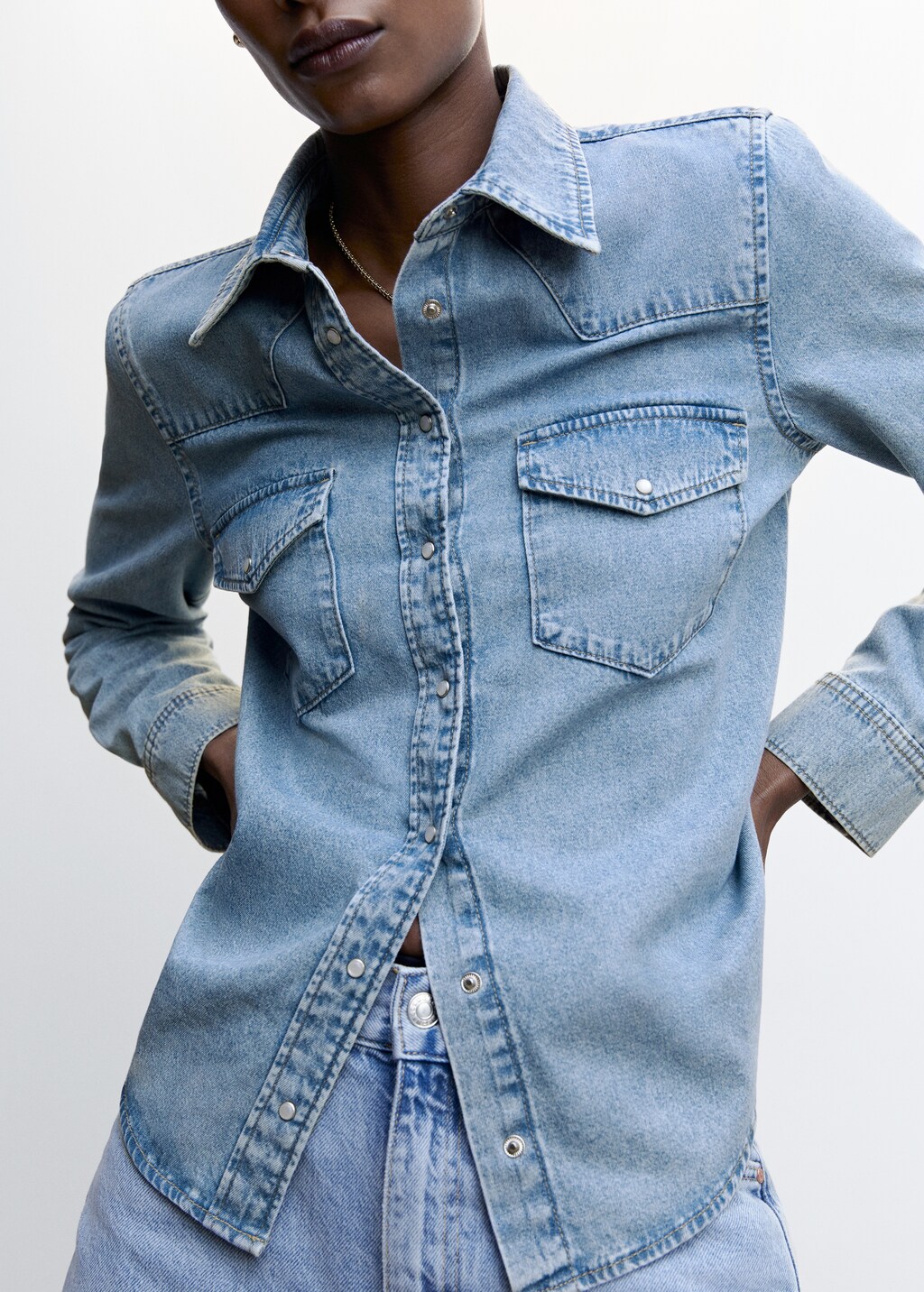 Chemise jean mango sale