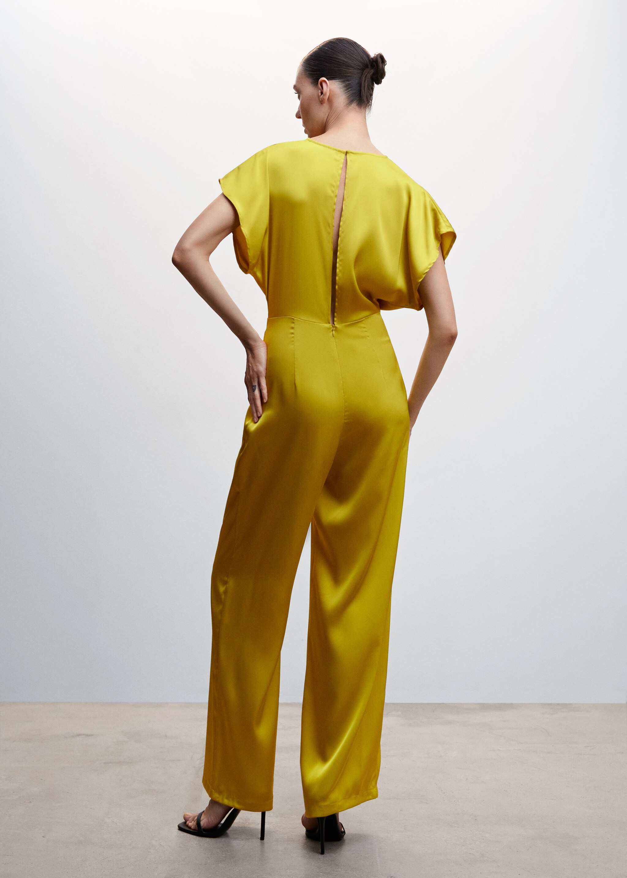 Satin jumpsuit with knot detail - Reverse of the article