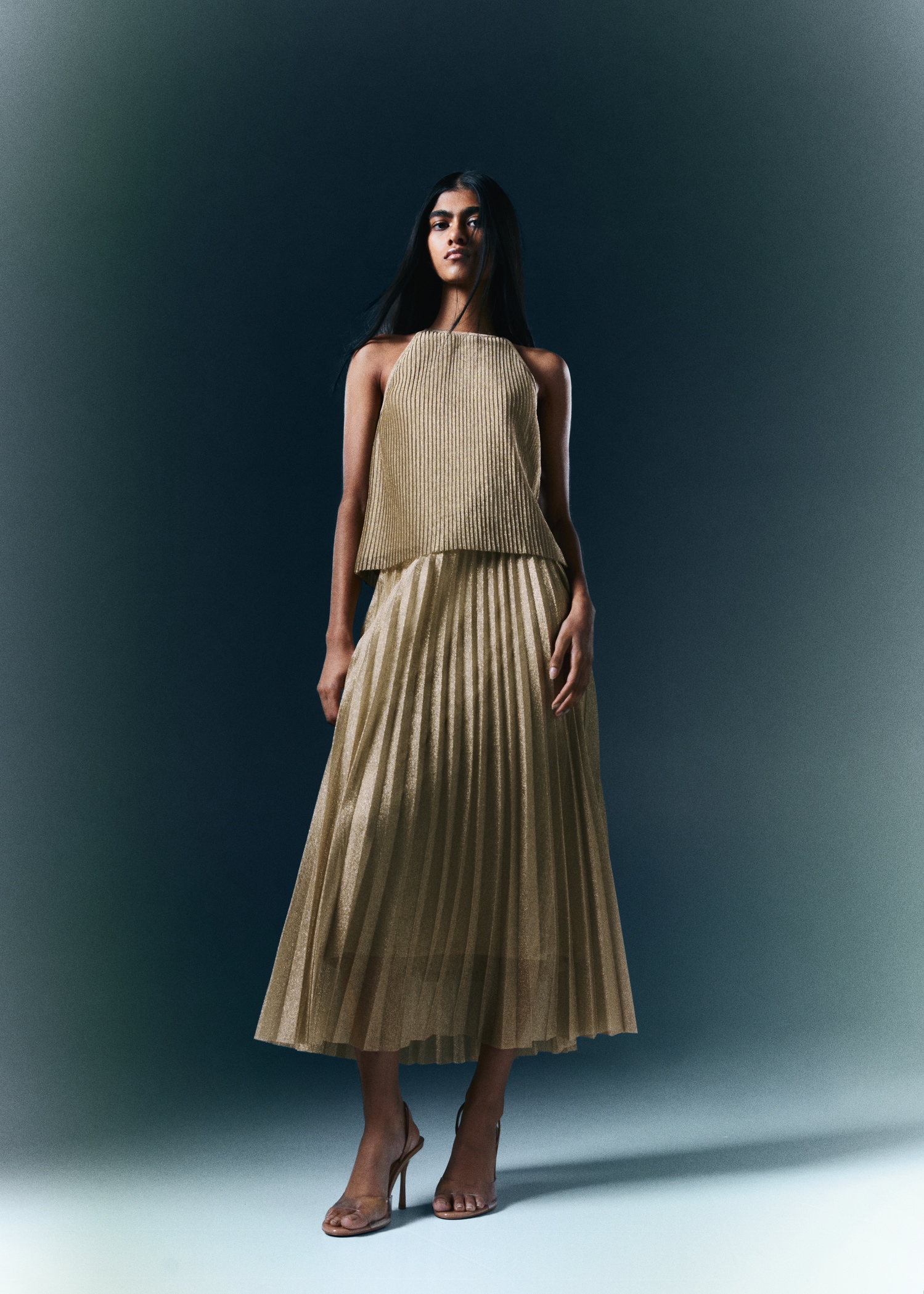 Metallic-effect pleated skirt - Details of the article 6