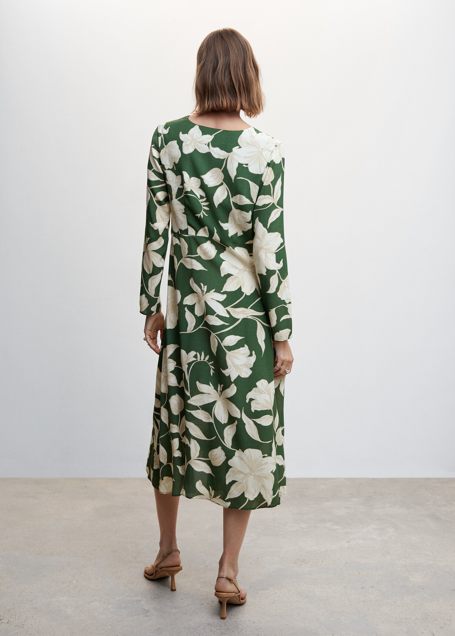 Vestido floral satinado - Reverso del artículo