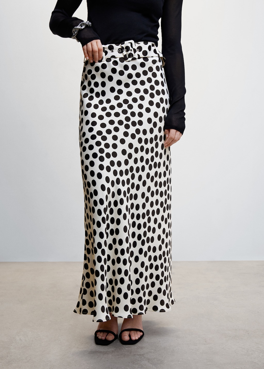 Jupe a pois ceinture Femme MANGO France La Reunion
