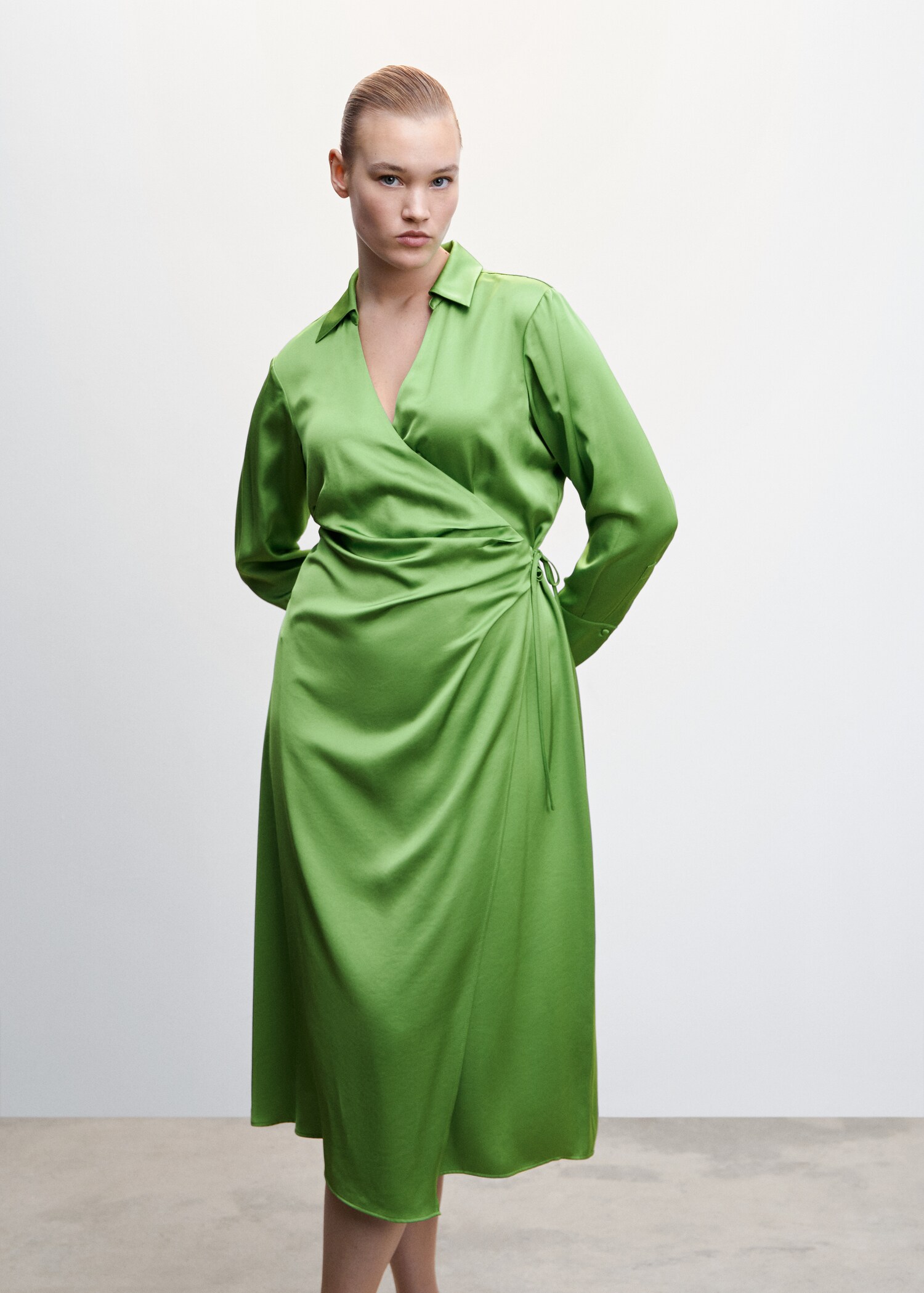 Vestido satinado drapeado - Detalle del artículo 5