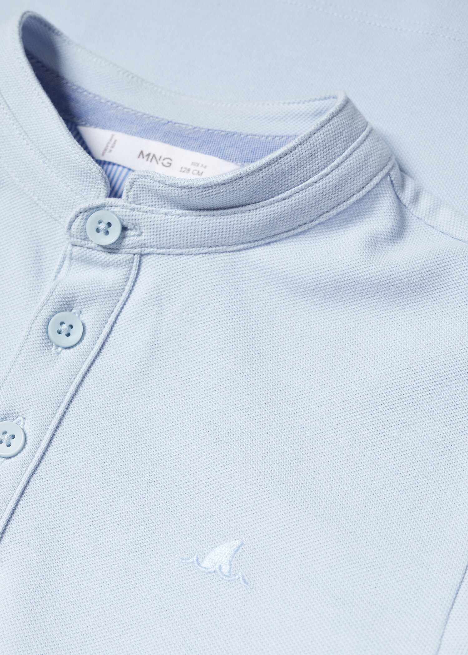 Baumwoll-Poloshirt mit Stehkragen - Detail des Artikels 8