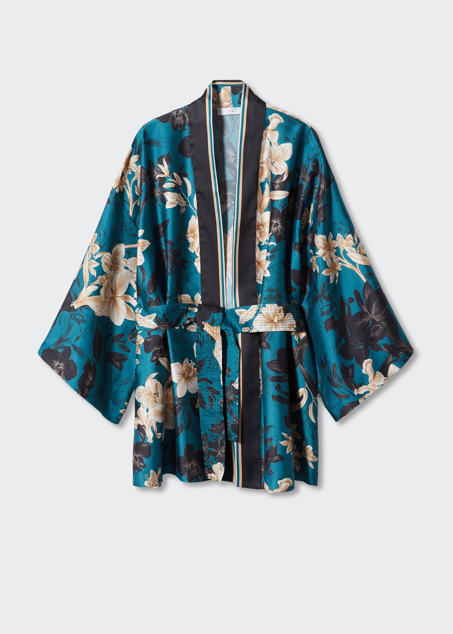 Kimono fleuri ceinture nouée - Article sans modèle