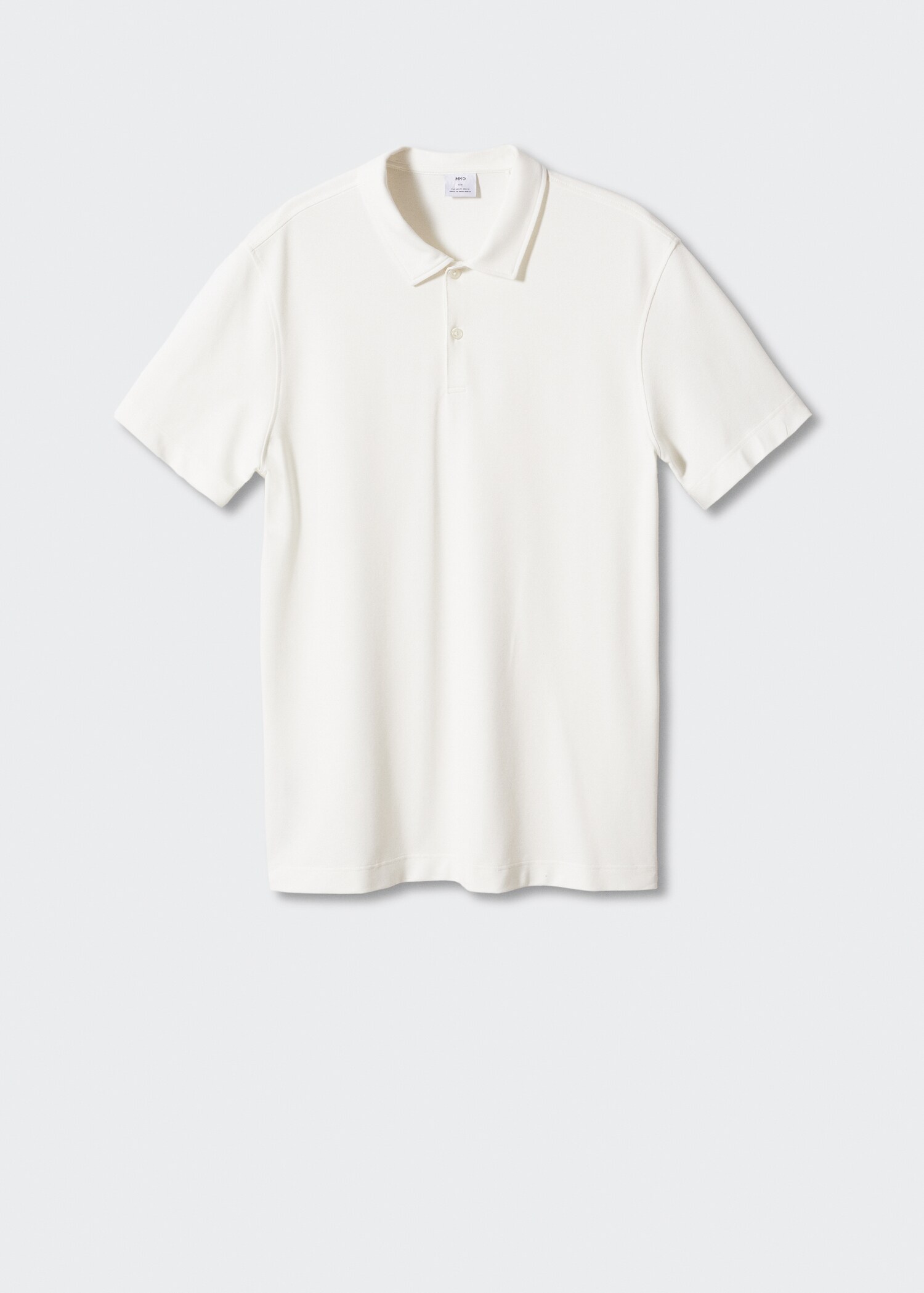 Slim-fit cotton piqué textured polo shirt - Article without model