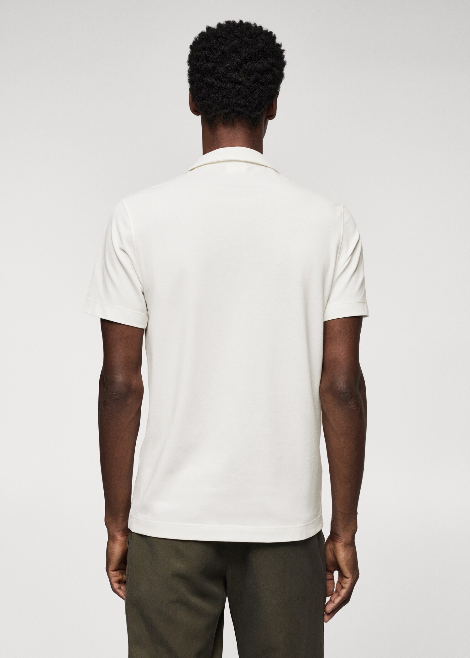 Slim-fit cotton piqué textured polo shirt - Reverse of the article