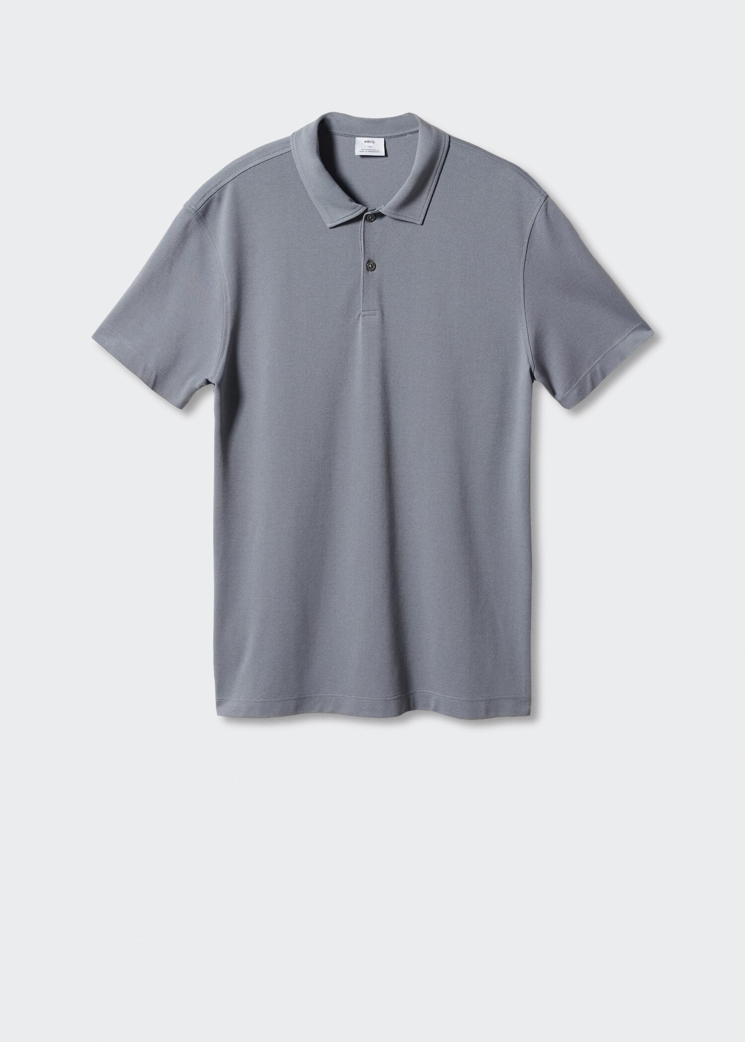 Slim-fit cotton piqué textured polo shirt - Article without model