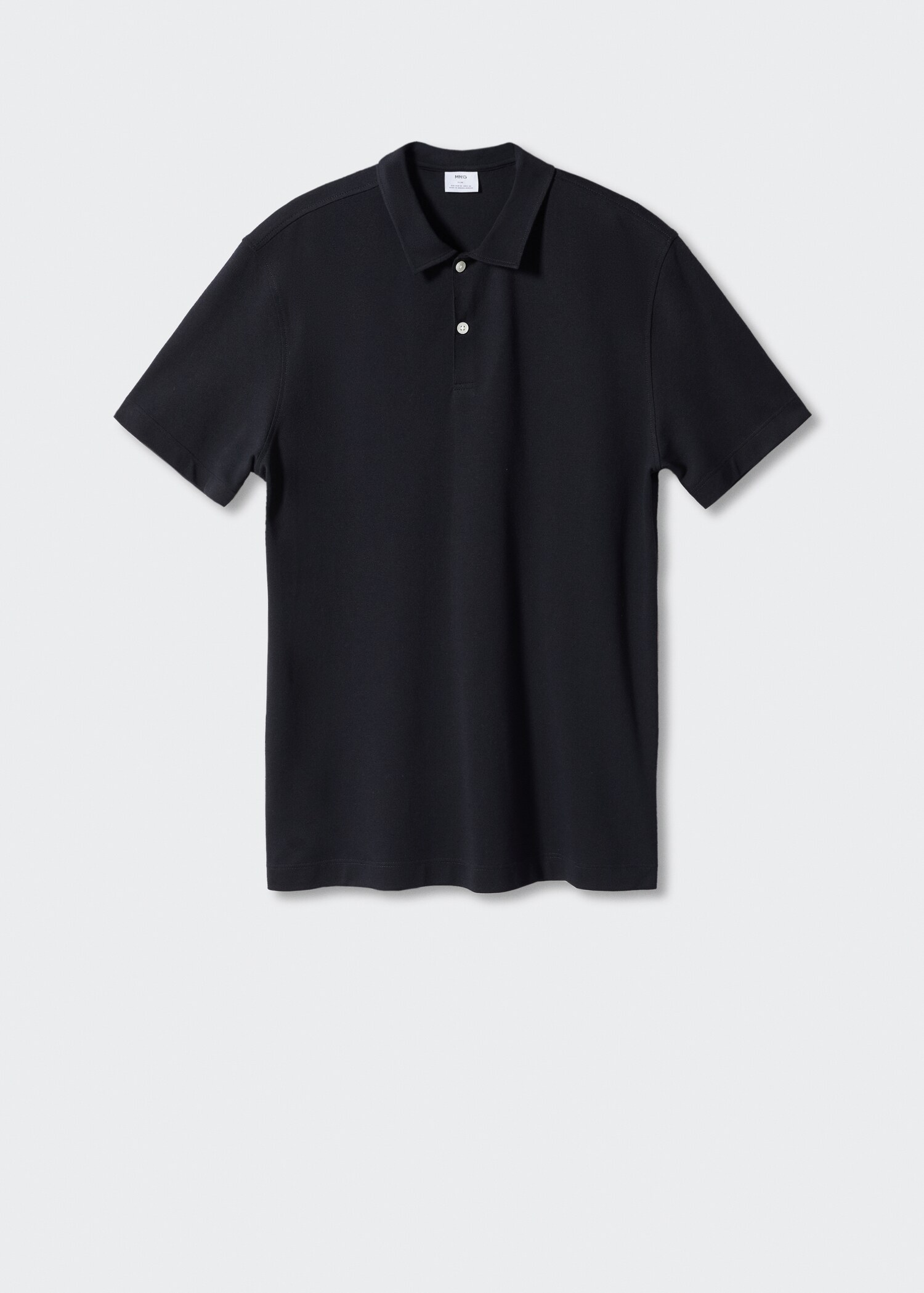 Slim-fit cotton piqué textured polo shirt - Article without model