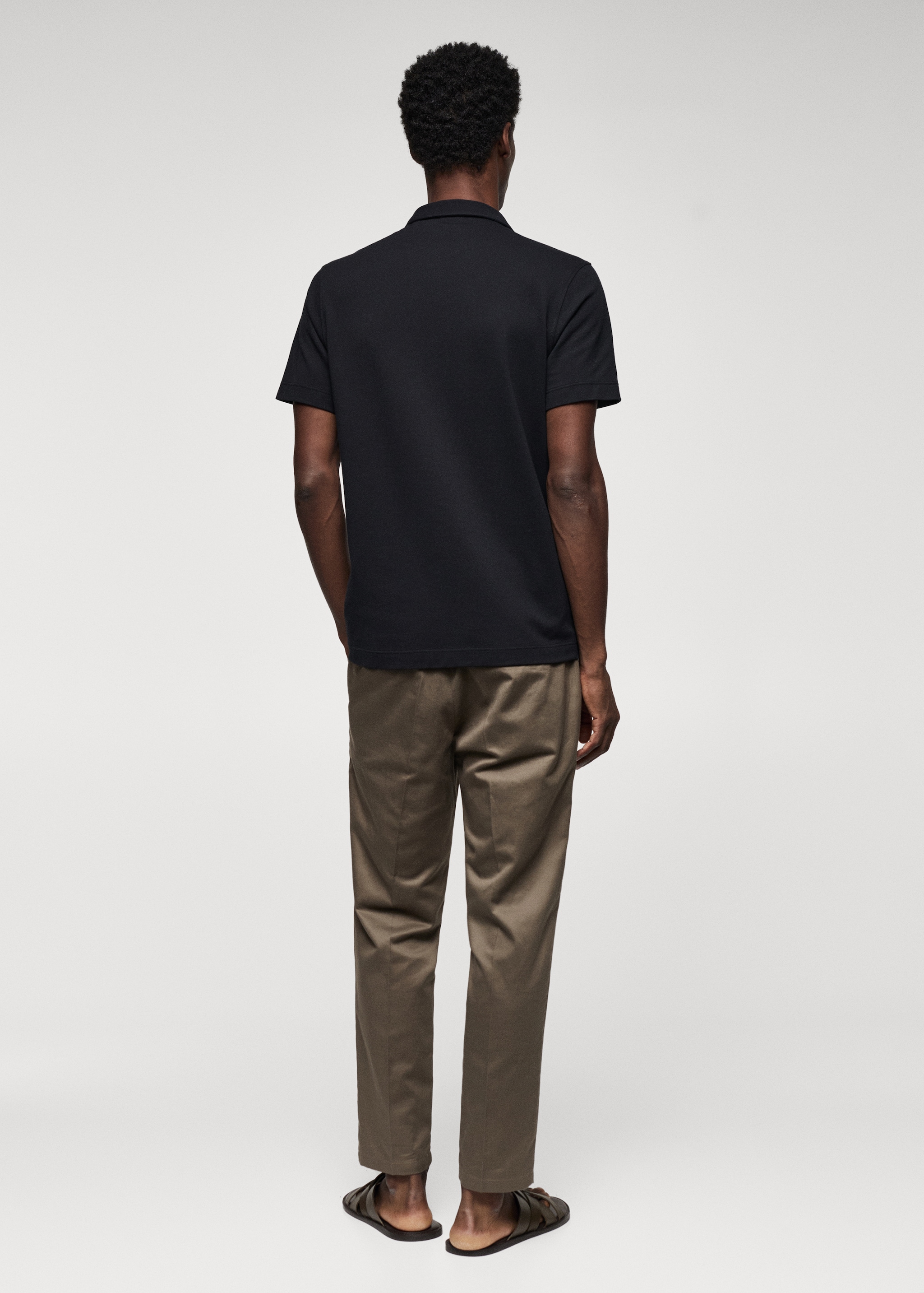Slim-fit textured cotton polo shirt - Reverse of the article