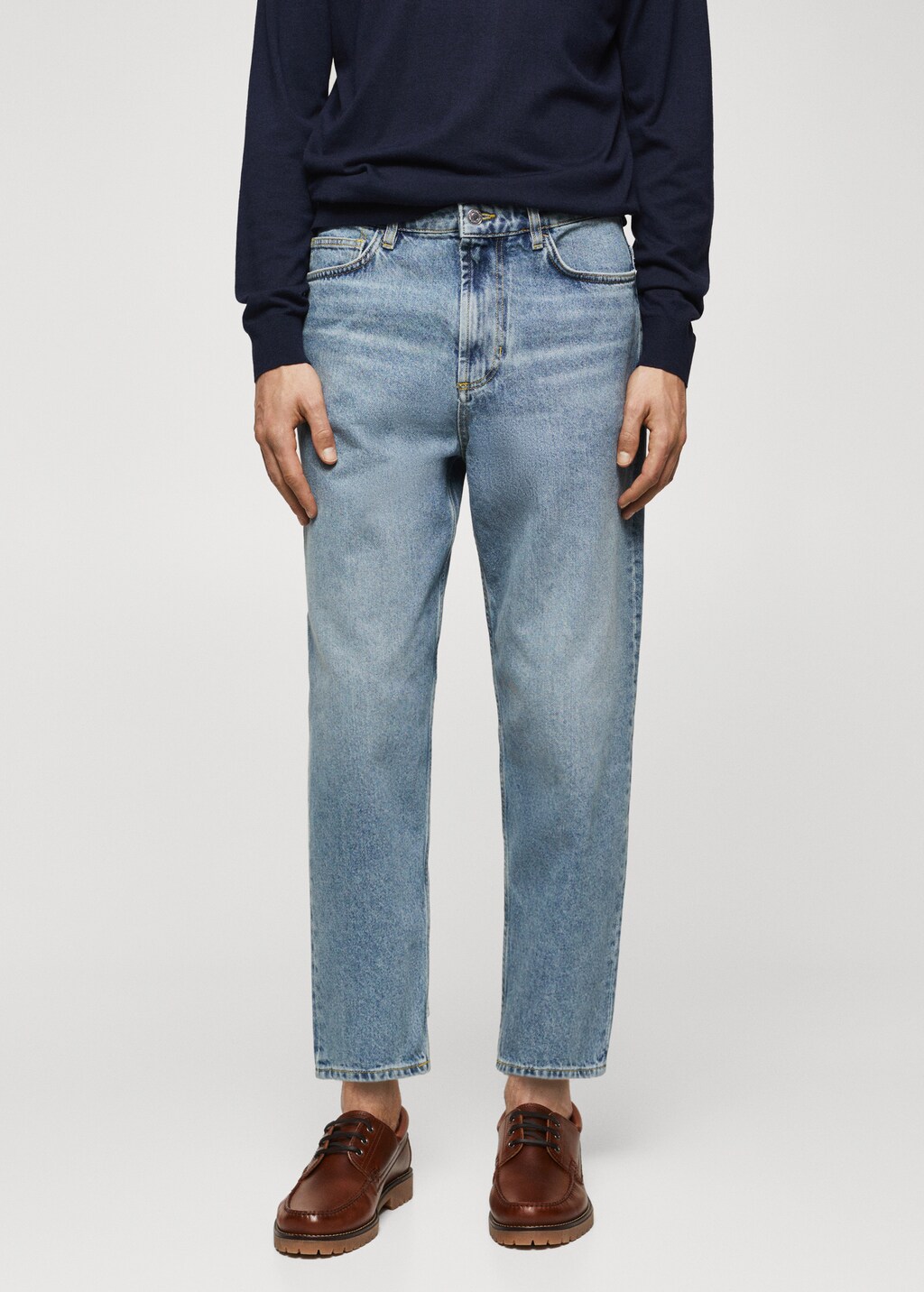 Tapered loose cropped jeans Men MANGO Iran