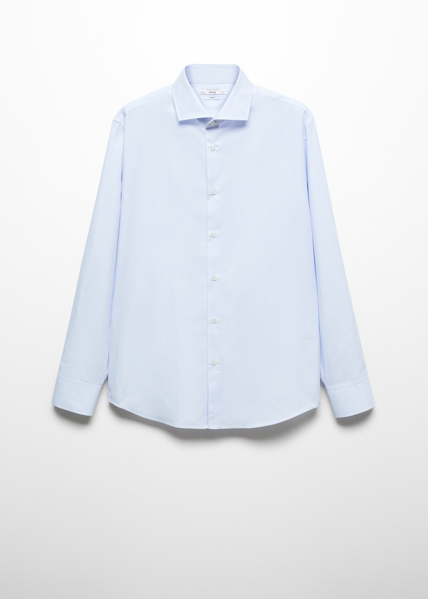 Костюмная рубашка slim fit в мелкую клетку - Изделие без модели