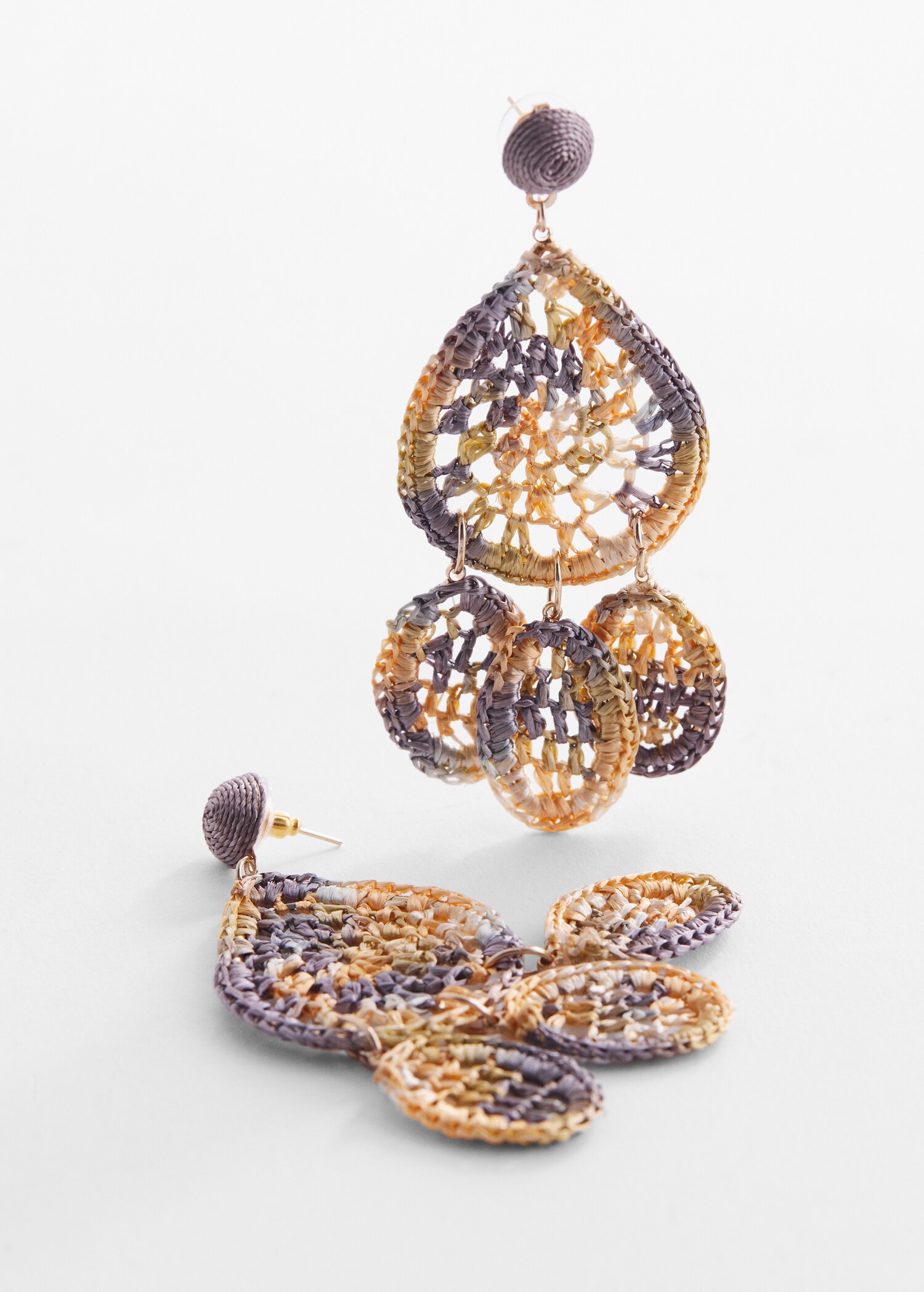Long raffia earrings - Details of the article 1