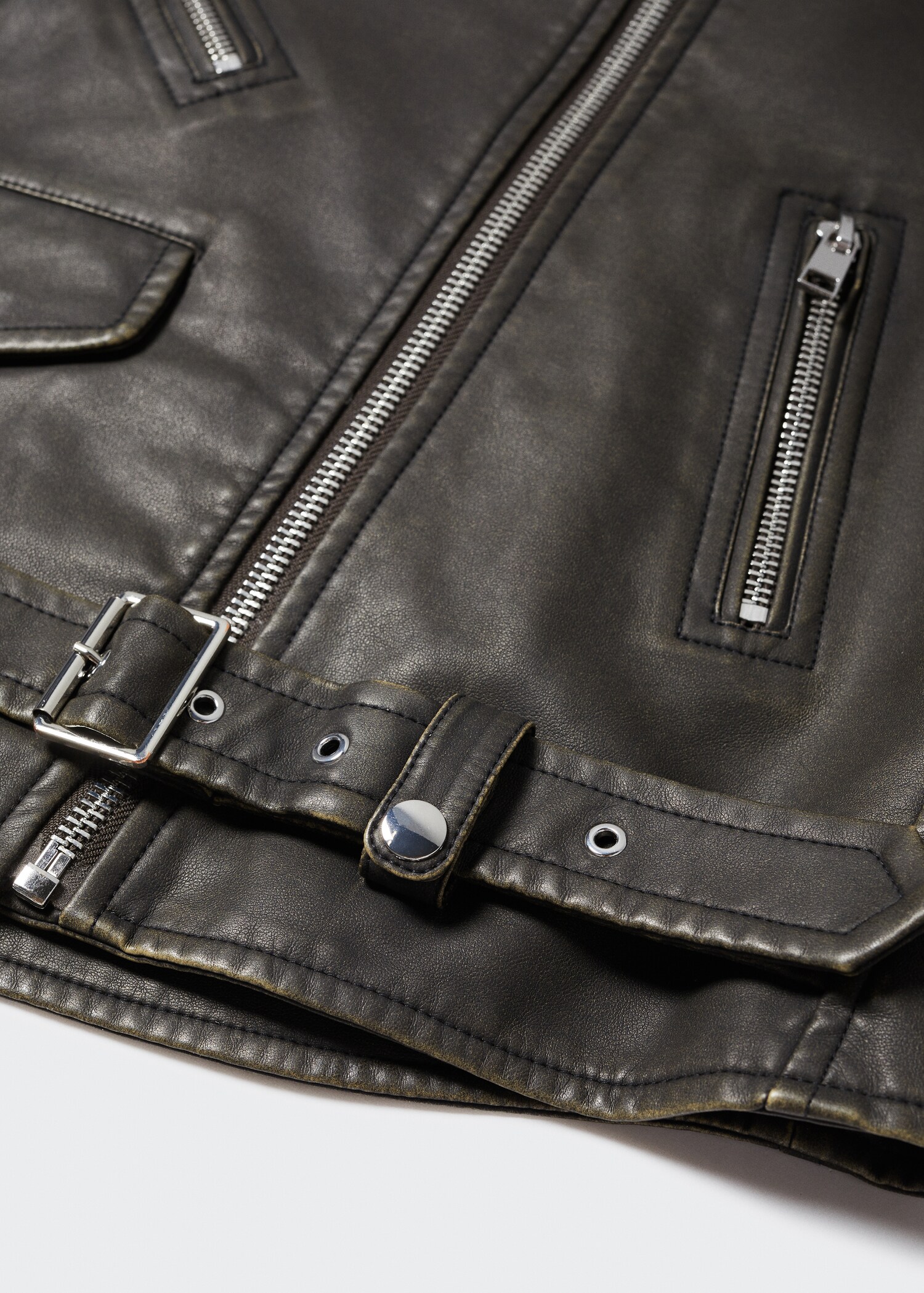 Cazadora biker efecto desgastado - Detalle del artículo 8