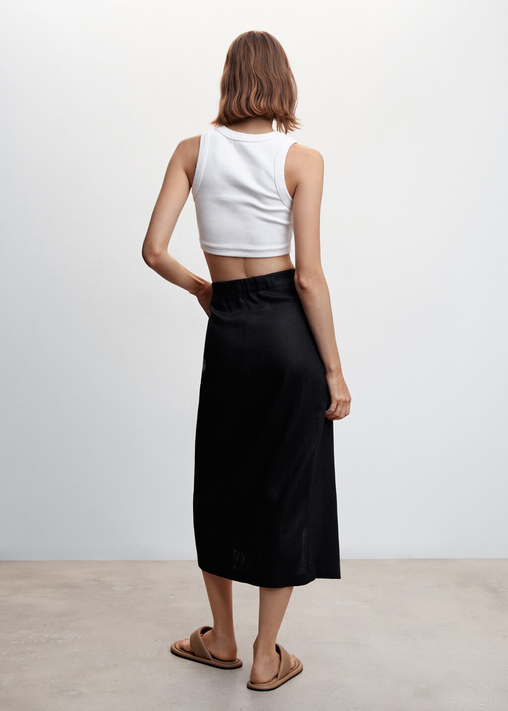 Linen-blend wrap skirt - image 3