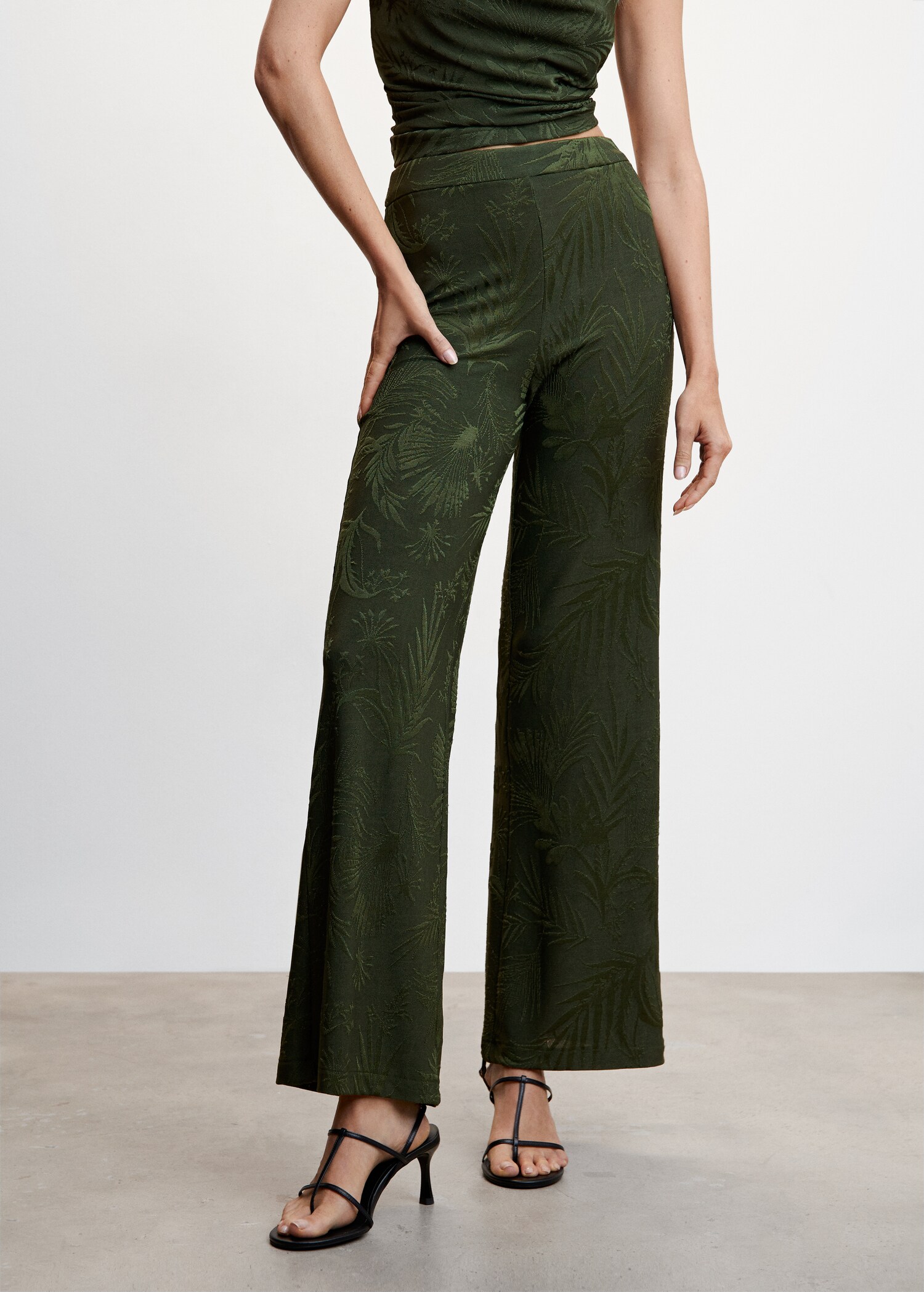 Pantalon palazzo jacquard - Plan moyen