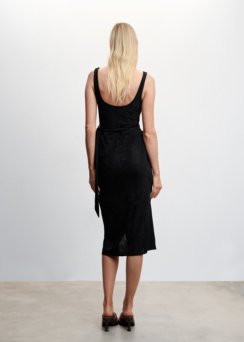 Knotted jacquard dress - Women | MANGO Japan Knotted jacquard dress - Women | MANGO Japan