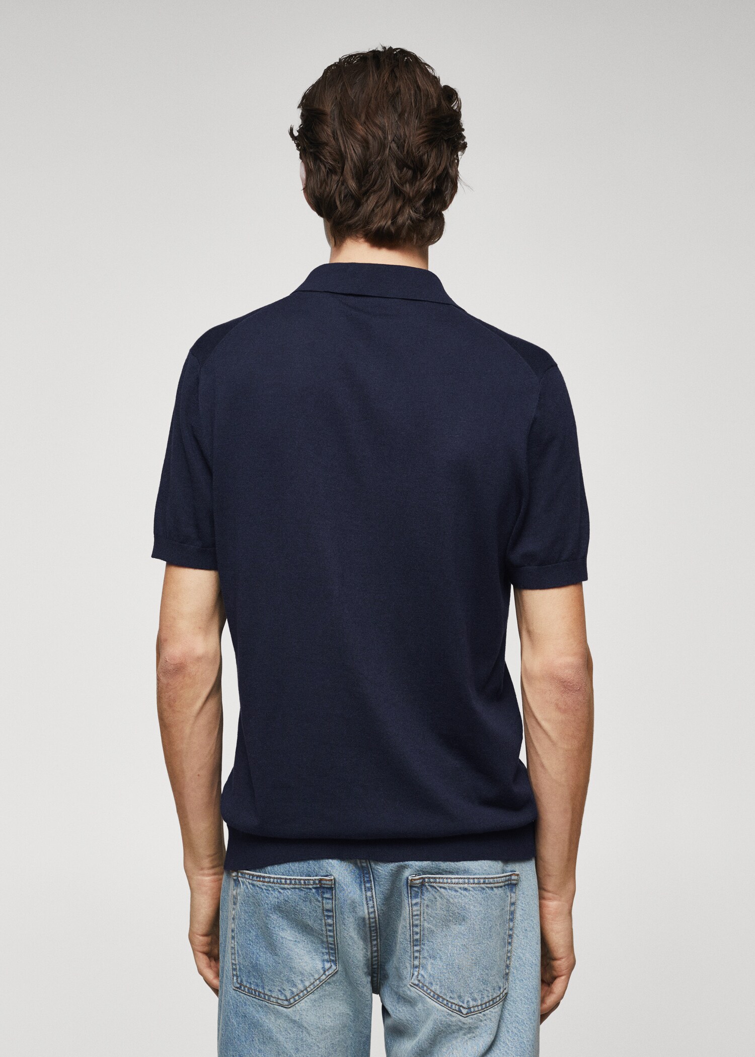 Fine-knit polo shirt - Reverse of the article