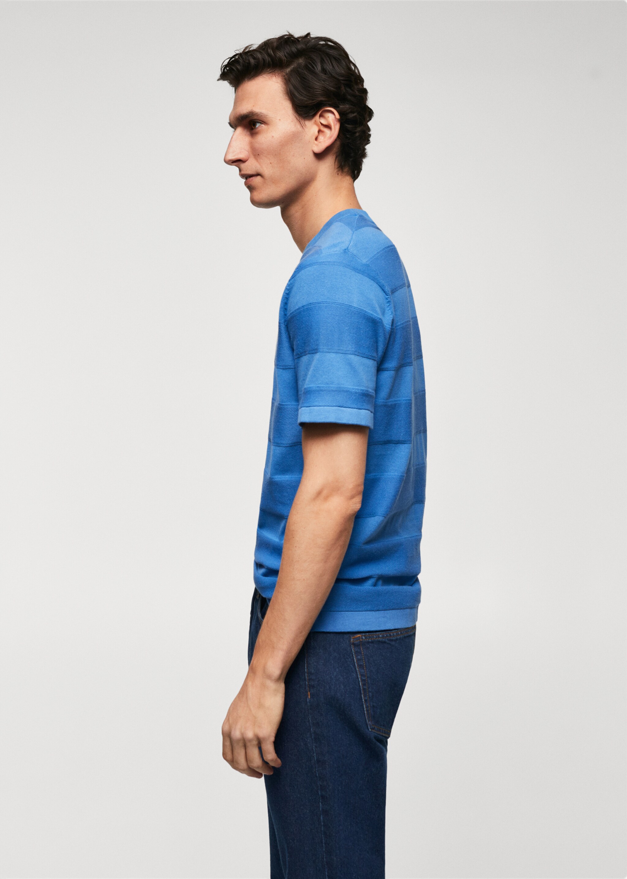 Camiseta punto algodón estructura rayas - Detalle del artículo 2